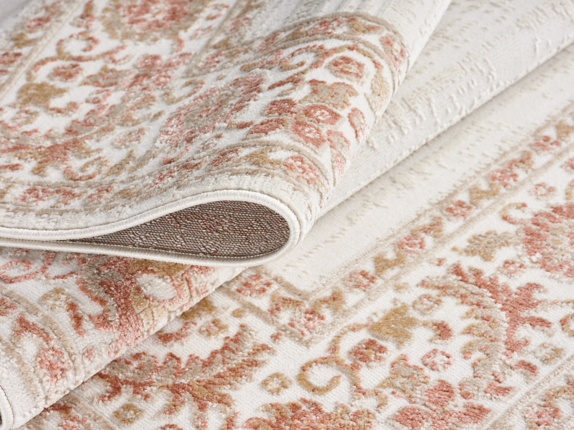 GOODproduct Teppich »Fennia, Blumen-Motiv« rechteckig 7 mm Höhe Bordüre, Floral, meliert, Wohnzimmer, Schlafzimmer, Esszimmer