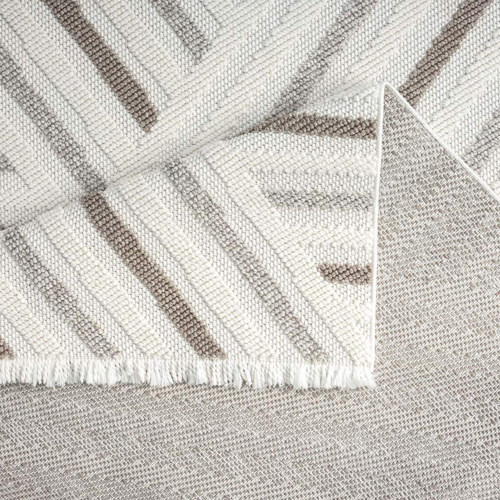 Carpet City Teppich »LINDO 7590« rechteckig 11 mm Höhe Kurzflor, Hochtief-Muster/ 3D-Effekt, Fransen, Boho-Stil, Wohnzimmer