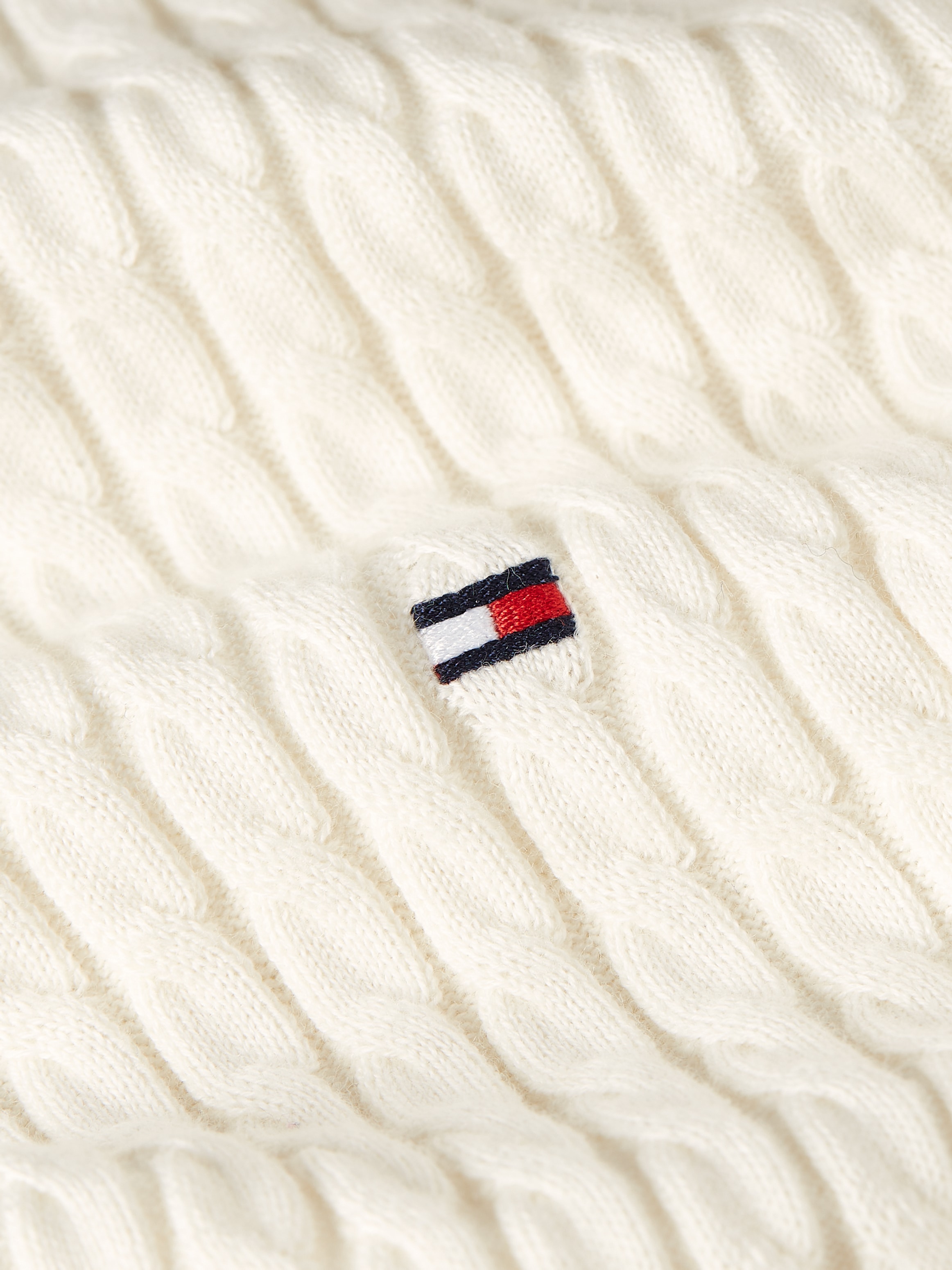 Tommy Hilfiger Rundhalspullover »CO CABLE C-NK SWEATER«, mit Zopfmuster