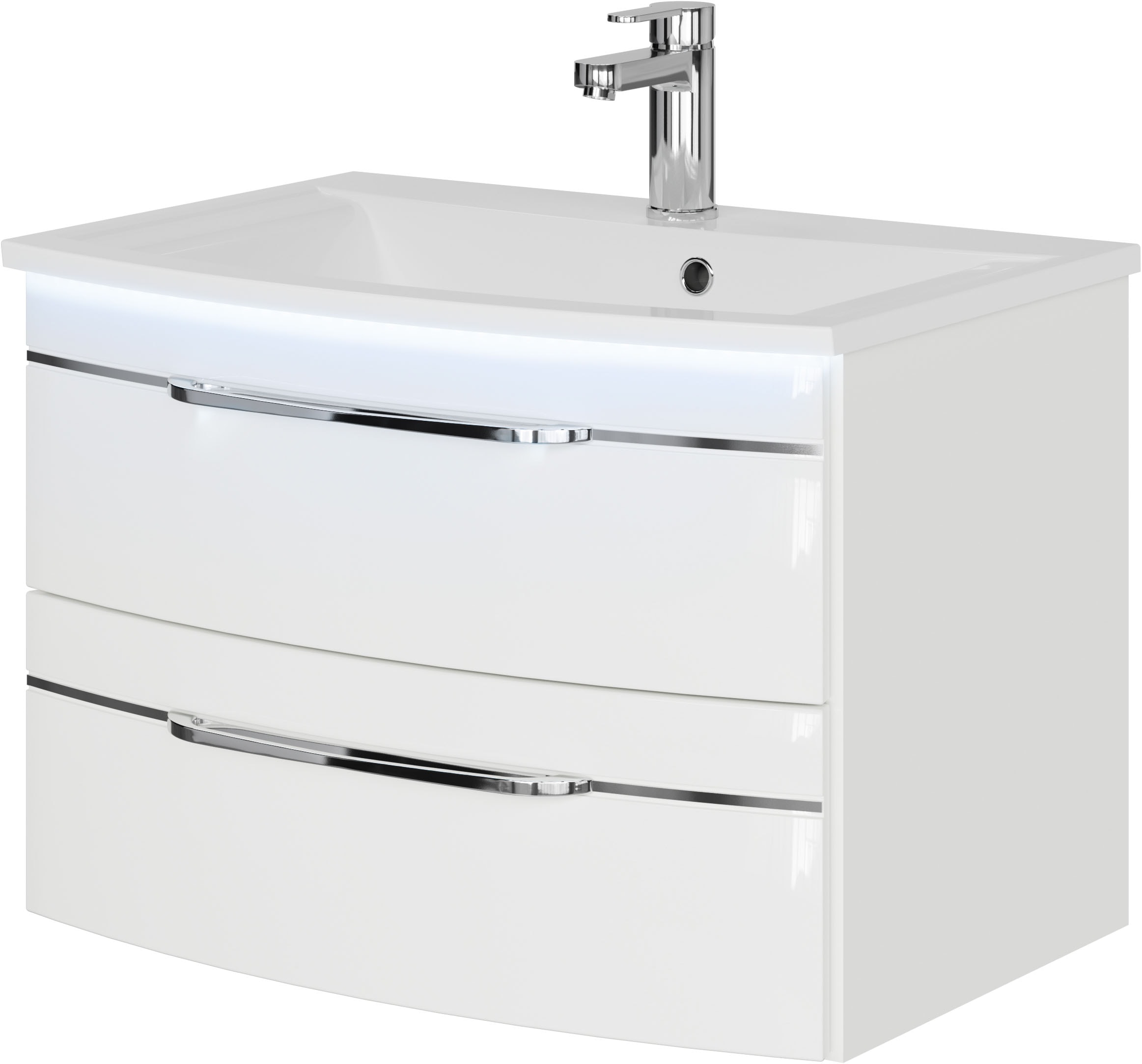 Image of Saphir Waschtisch "Serie 7045 Mineralmarmor-Waschtisch und Unterschrank, 71,5 cm breit"