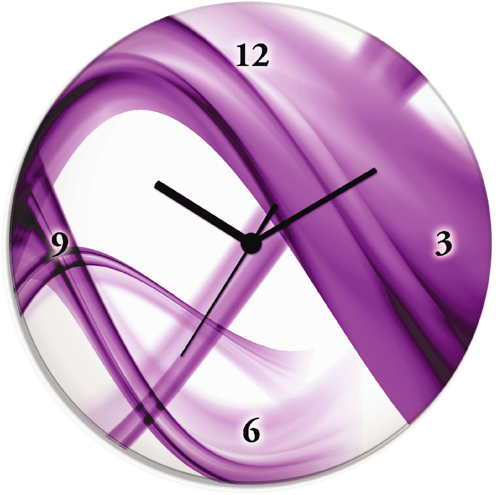 Artland Horloge murale »Abstrakte Komposition (violett)« au choix avec mouvement quartz ou radio, silencieux sans tic-tac