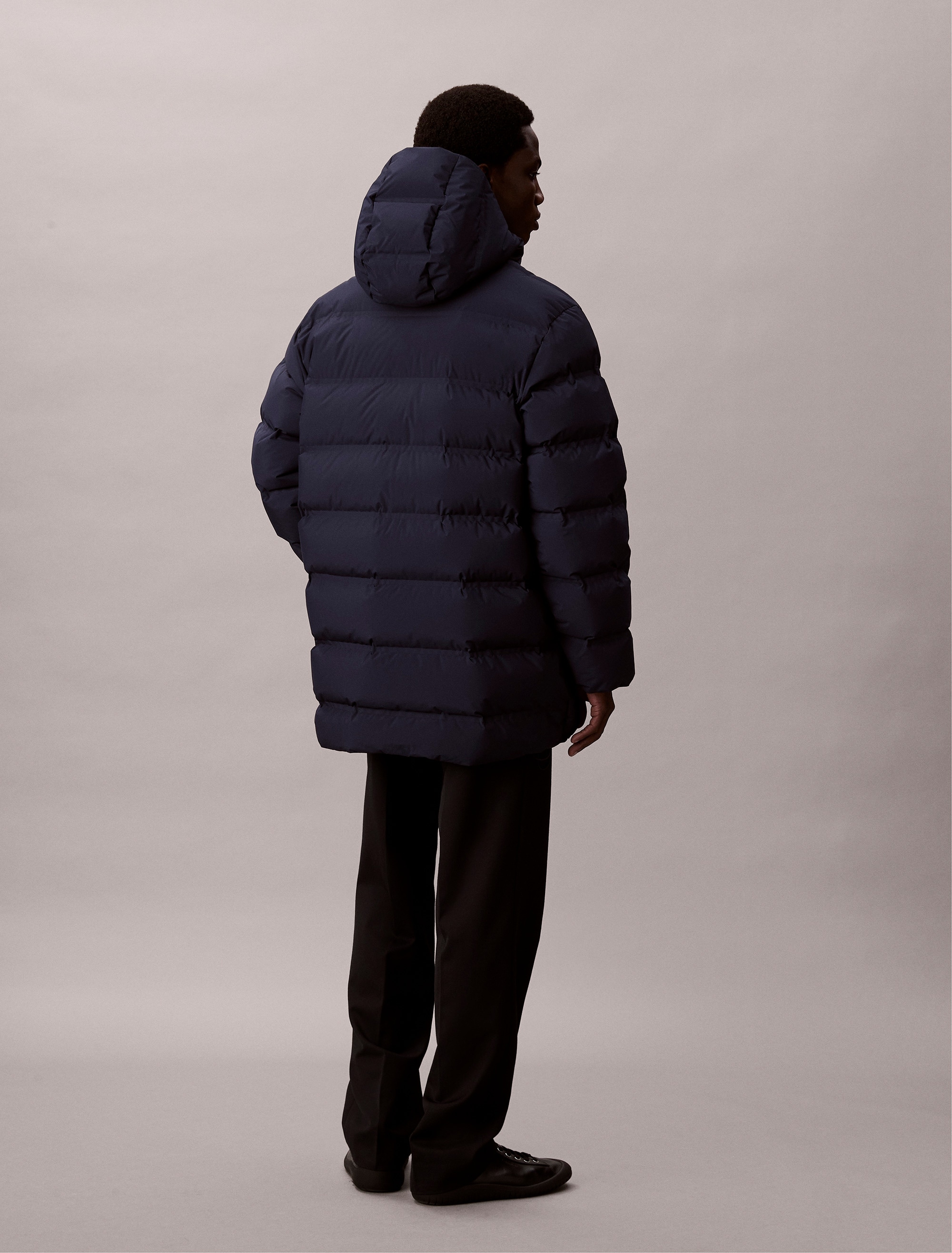 Calvin Klein Steppmantel »LS BONDED CHNNLD LONG HOODED PUF« Mit Rundhalsausschnitt, regular fit