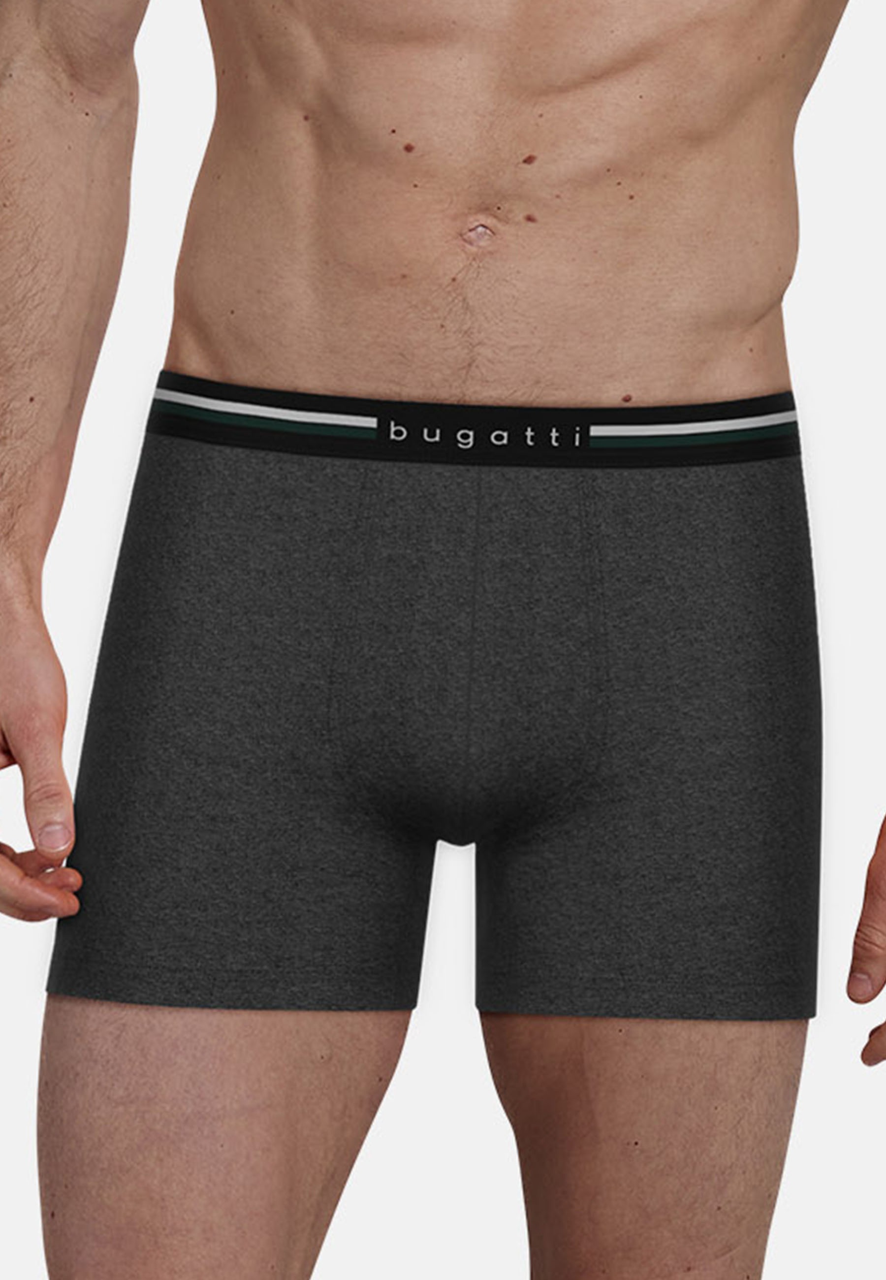bugatti Lange Unterhose »Neapel«, (2er Pack), Mit elastischem Logobund