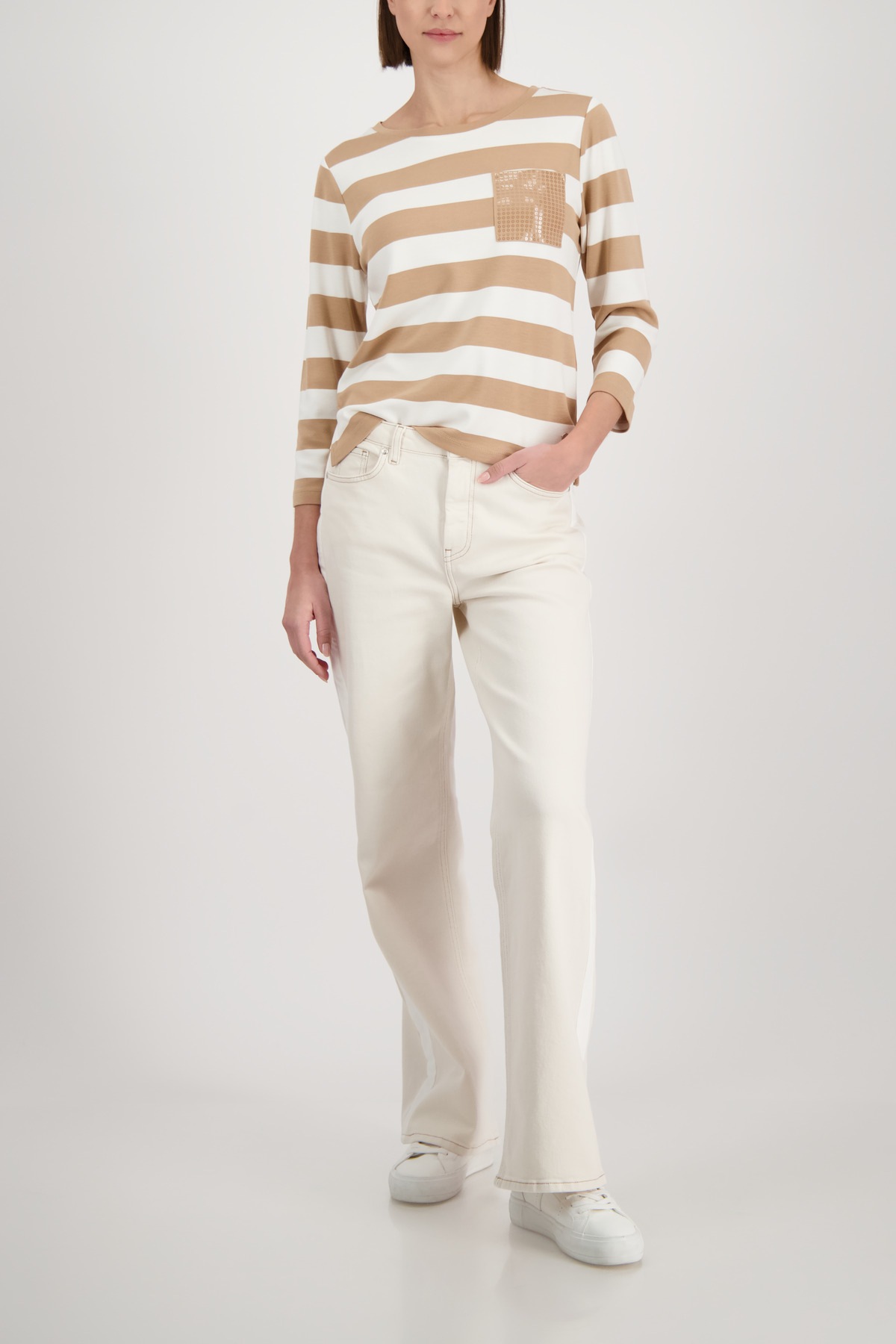 Monari Sweatshirt »Sweatshirt Ringel + Schmuck«, Regular fit mit Streifen
