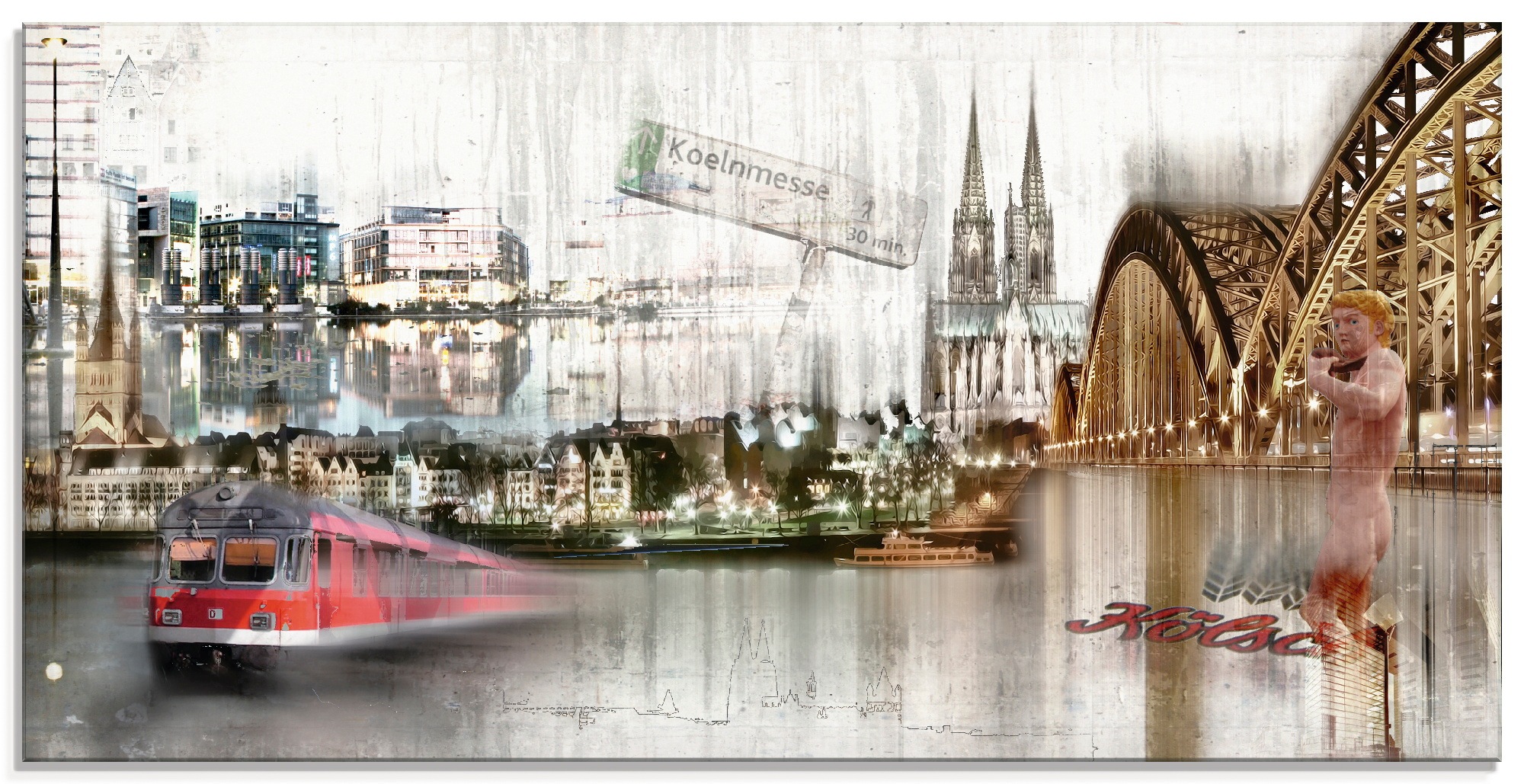 Image of Artland Glasbild »Köln Skyline Collage I«, Deutschland, (1 St.) bei Ackermann Versand Schweiz
