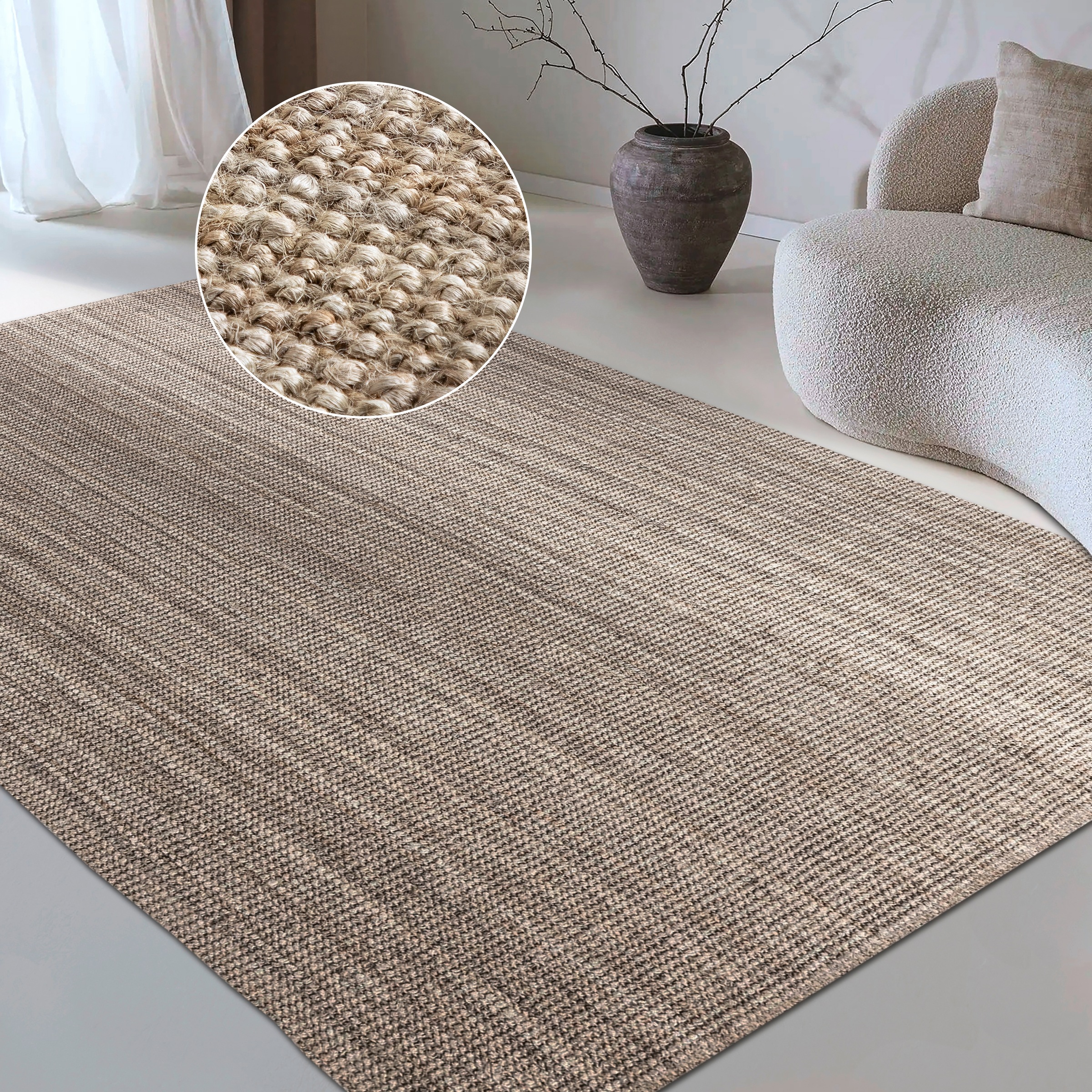 Image of GOODproduct Teppich "Avot Juteteppich" rechteckig 10 mm Höhe 100% Jutefaser, Läufer, Esszimmer, Wohnzimmer, Skandi