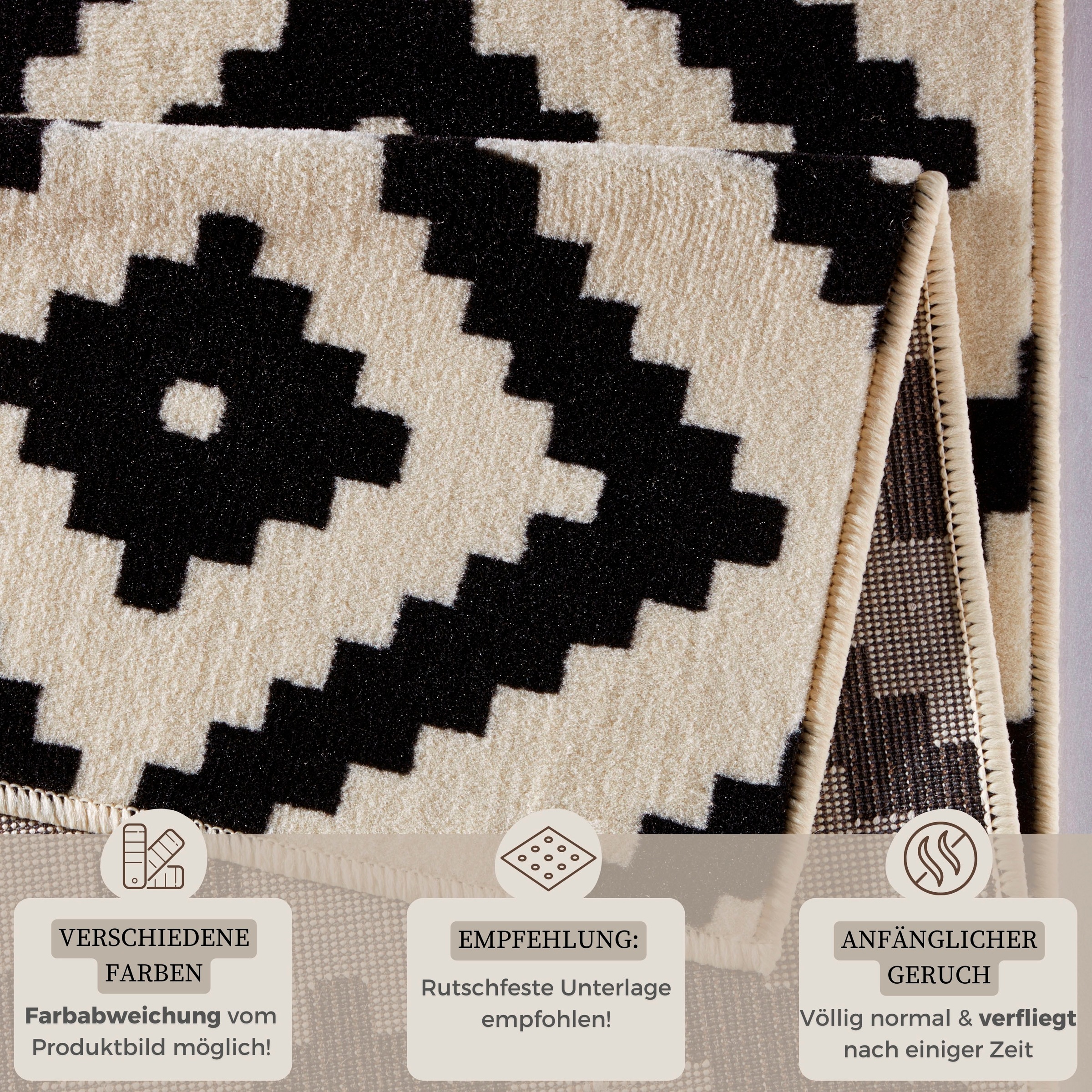 HANSE Home Teppich »Raute«, rechteckig, 9 mm Höhe, Läufer, Kurzflor, Skandi, Raute, Wohnzimmer, Schlafzimmer, Flur