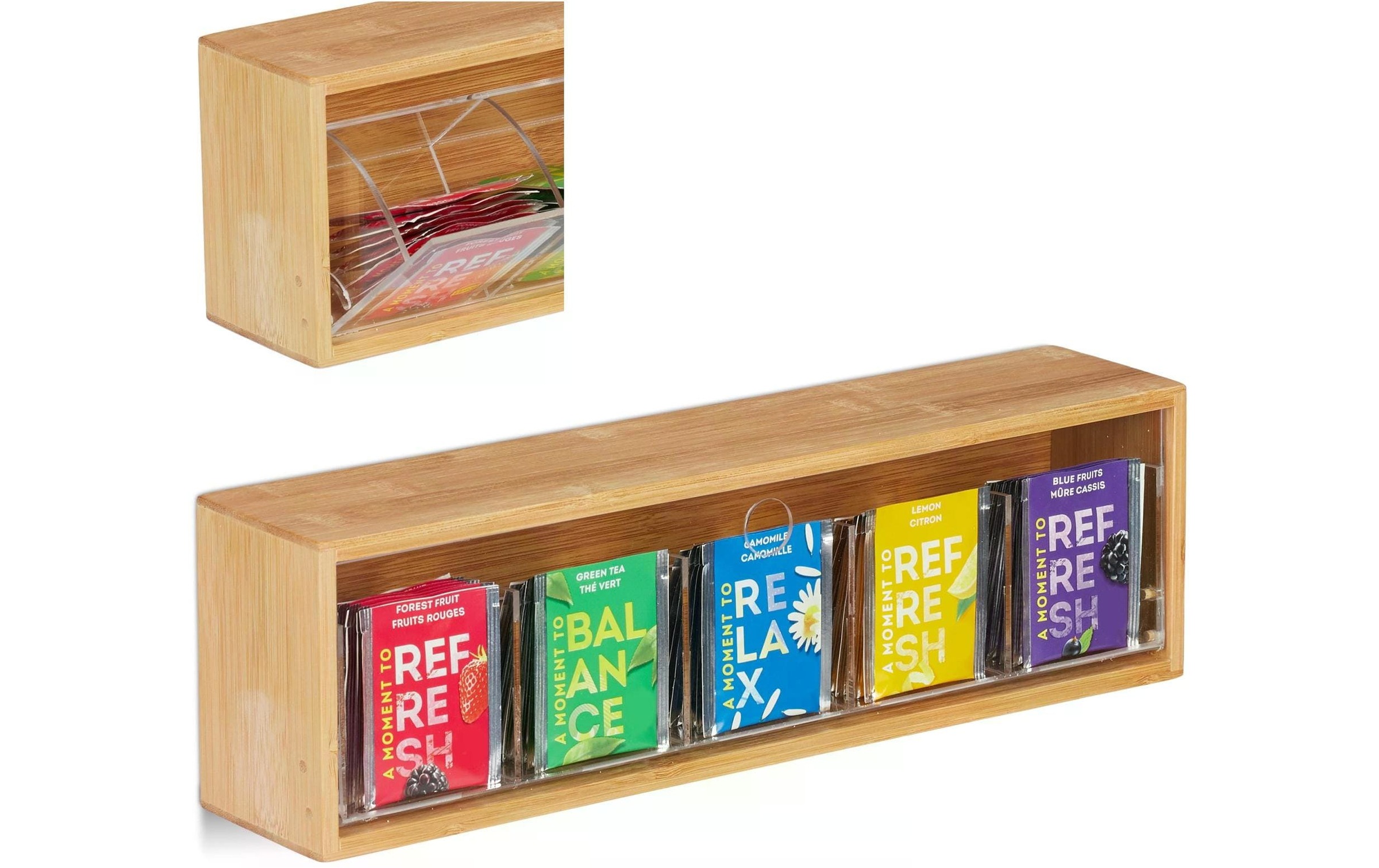 Image of relaxdays Teebox "Braun" 1 Stk. tlg. Holzart: Bambus (China)