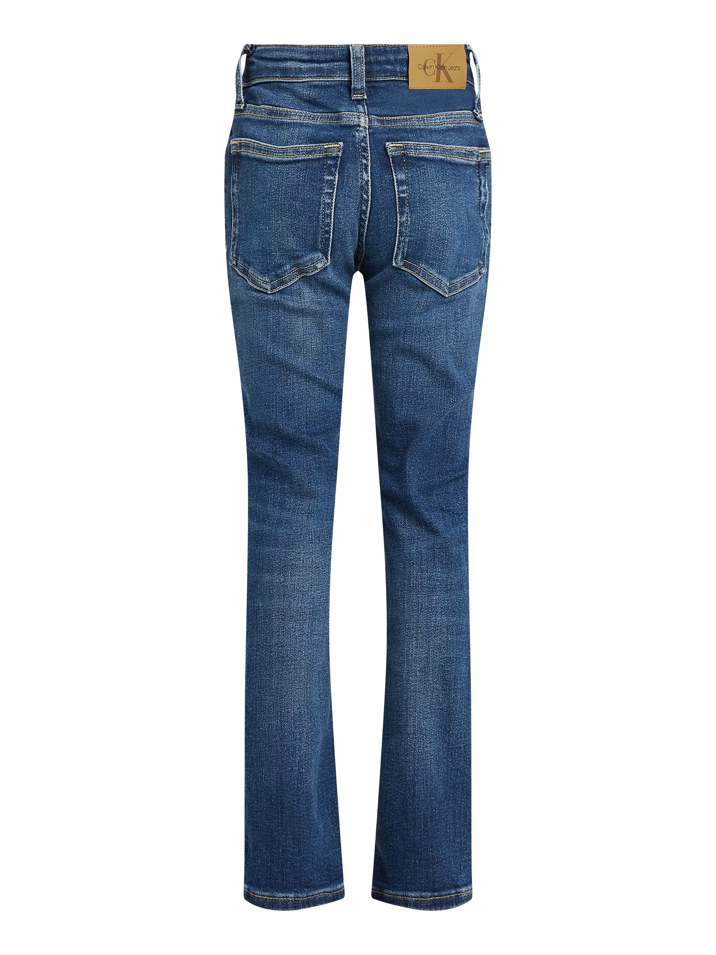 Calvin Klein Jeans Slim-fit-Jeans »DARK BLUE VISUAL SLIM«, für Kinder bis 16 Jahre mit Lederpatch