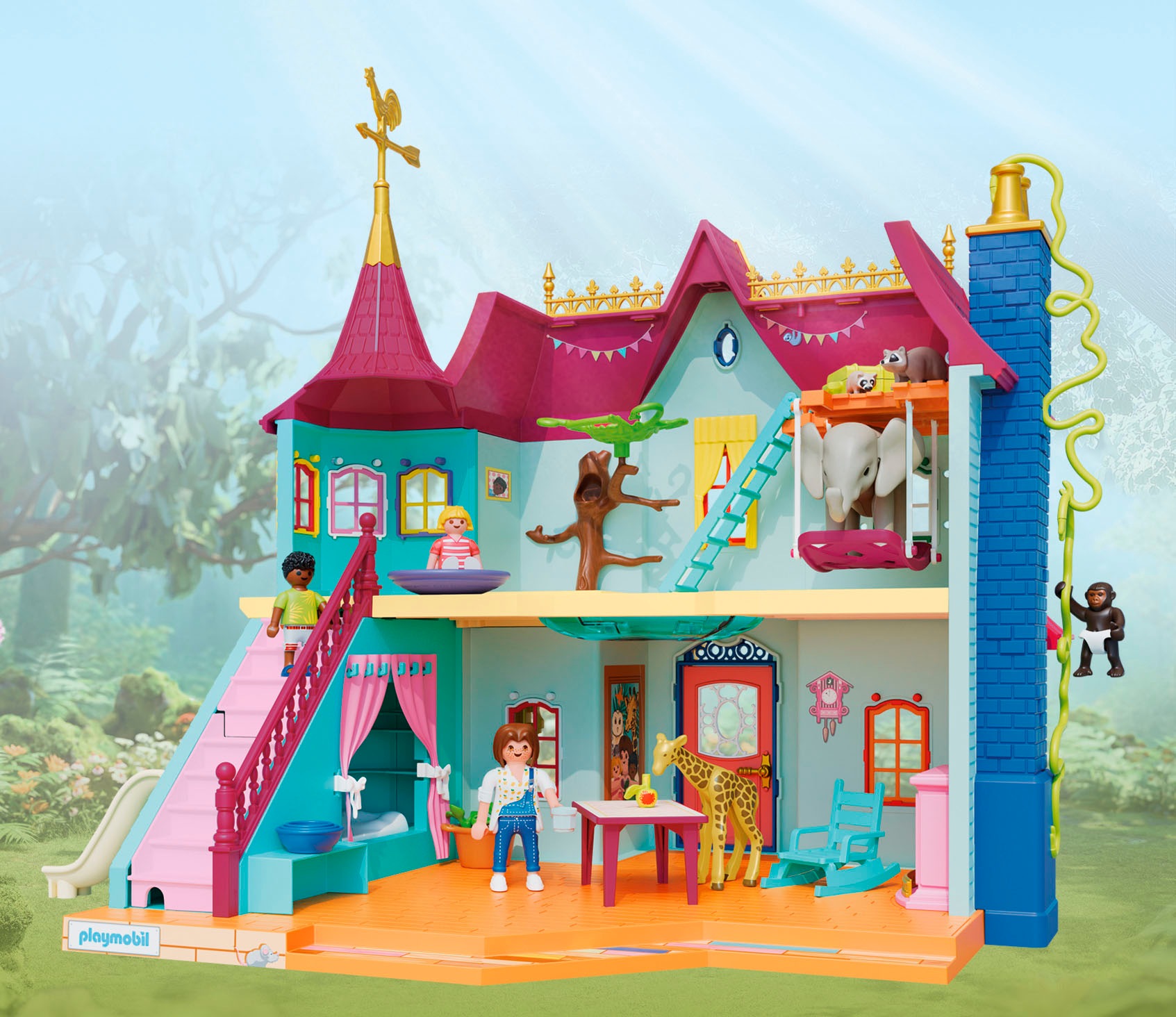 Playmobil® Konstruktions-Spielset »Kunterbunte Tiervilla (71852), Animals & Friends« Made in Germany