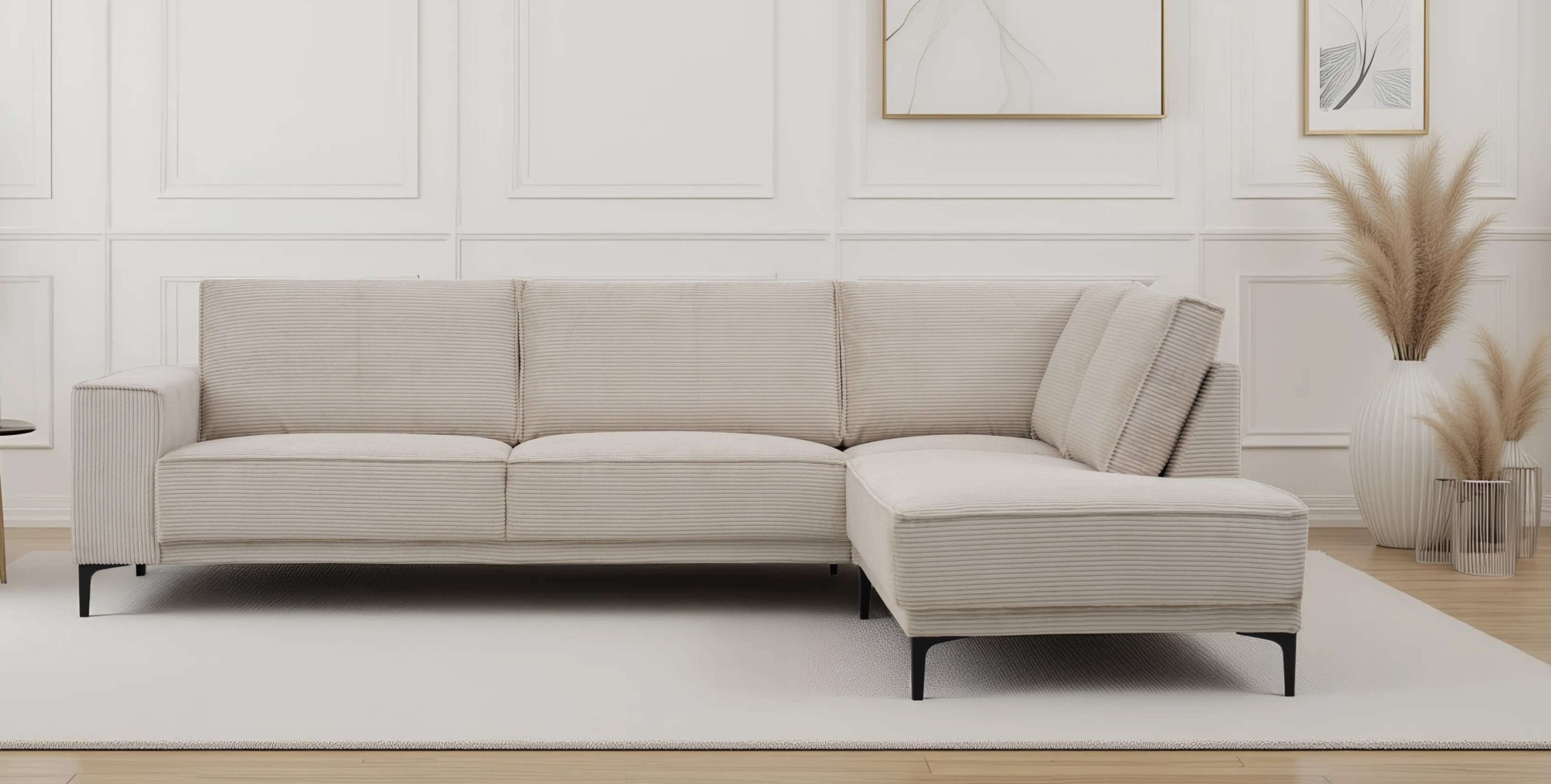 GOODproduct Ecksofa »OLAND Cord L-Form, B: 289 cm, Skandi-Design« Struktur, Flachgewebe, Luxus-Microfaser, Boucle