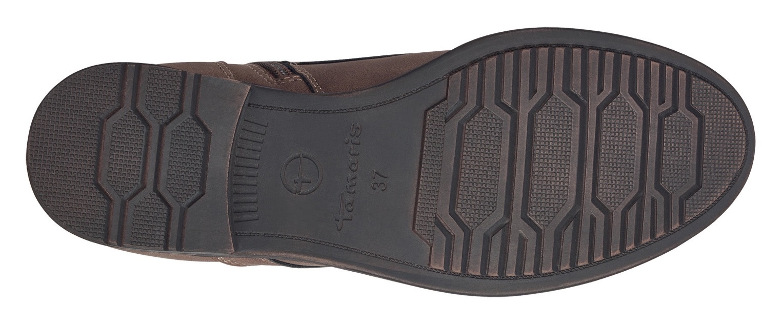 Tamaris Schnürboots, Blockabsatz, Schnürboots Stiefelette mit Zierreissverschluss