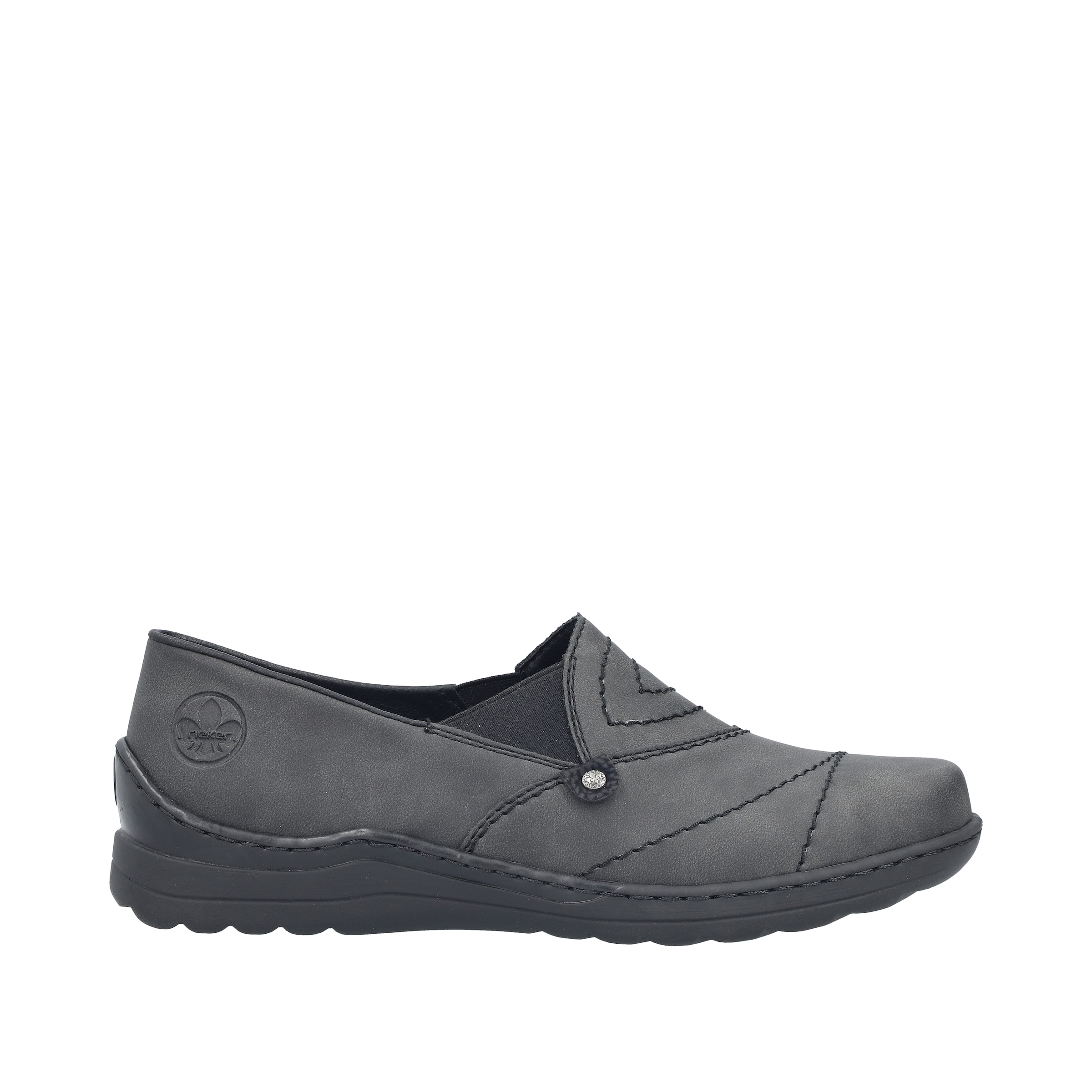 Rieker Slipper  demi-chaussure, chaussure à enfiler avec couture décorative et élastique