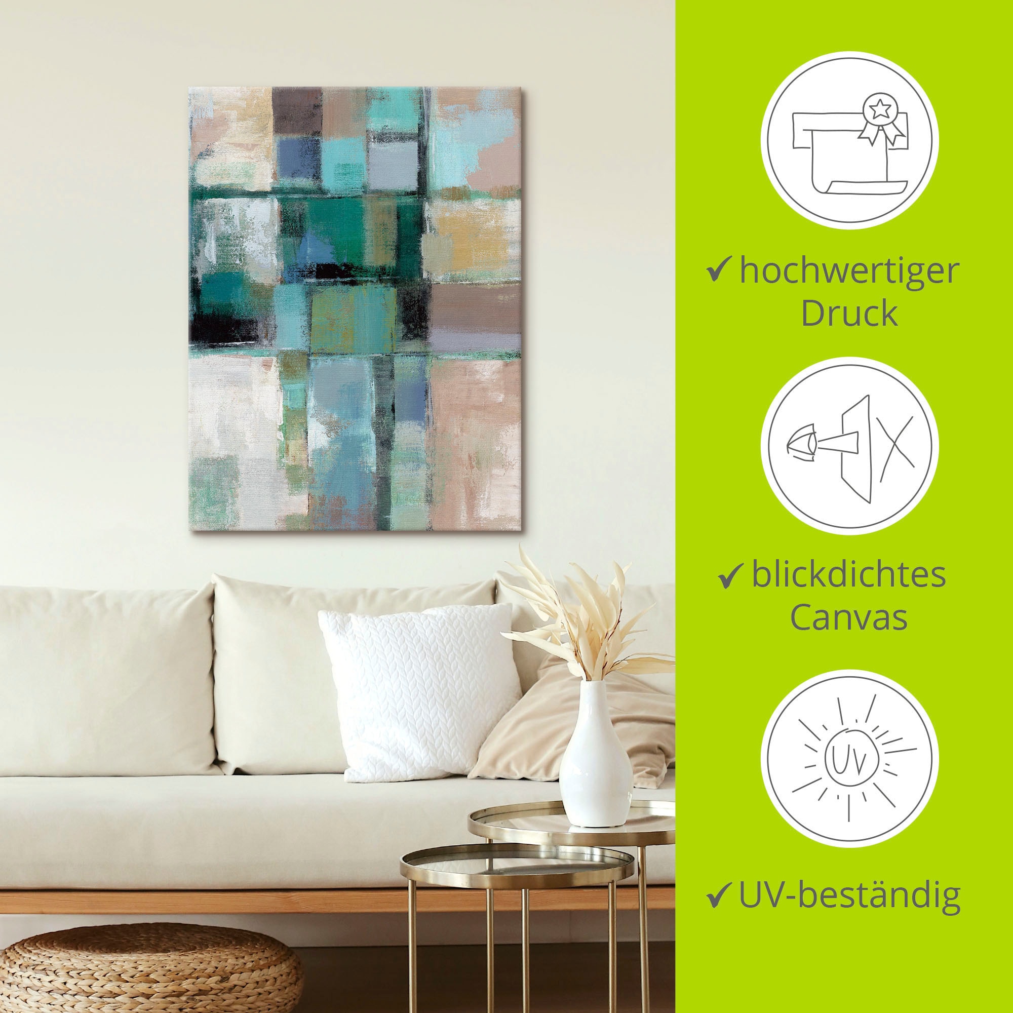 Artland Tableau sur toile »Inselfarben II« 1 cuis tlg. auf Holzrahmen gespannt