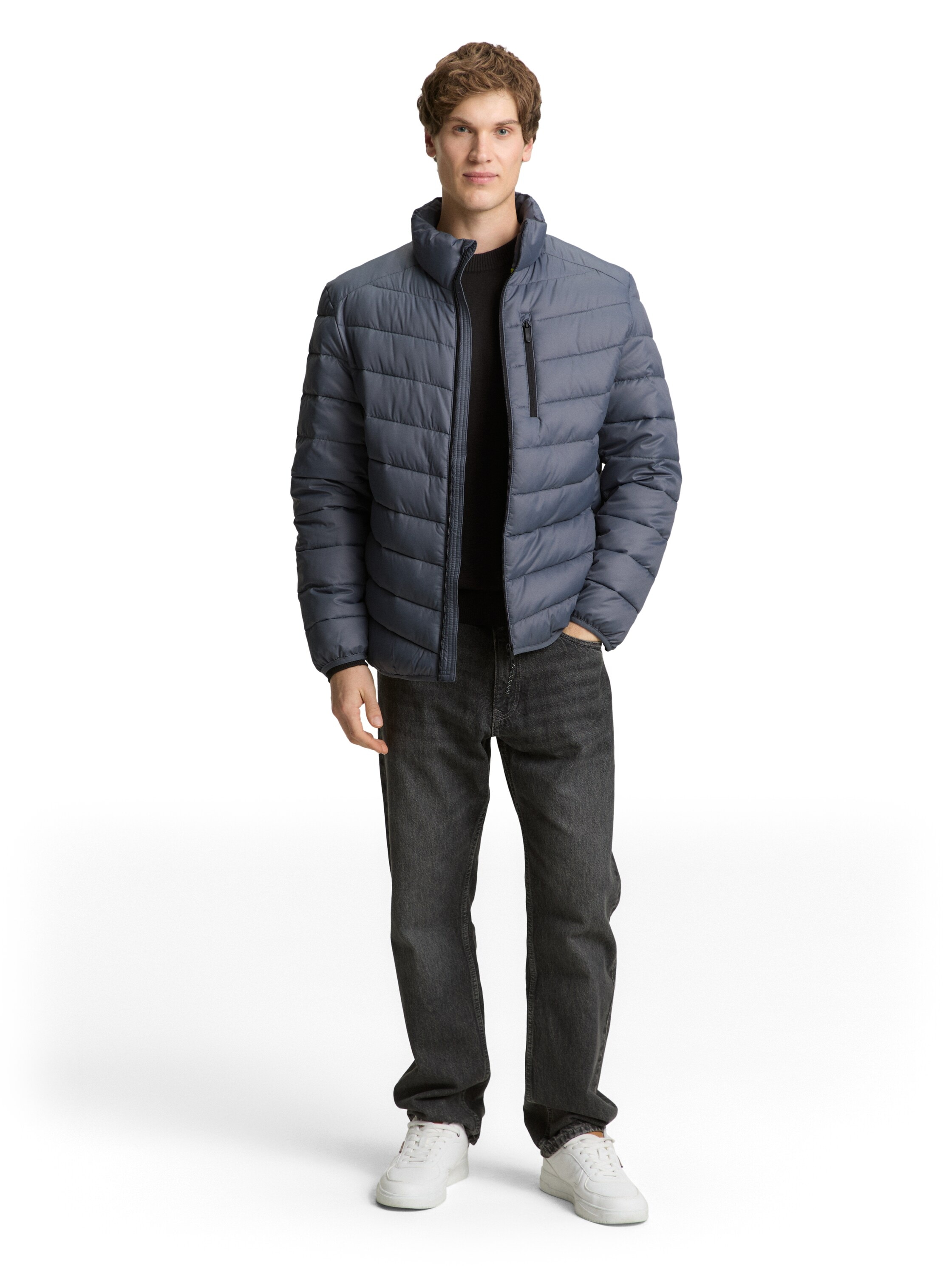 TOM TAILOR Denim Veste matelassée ohne Kapuze mit Stehkragen