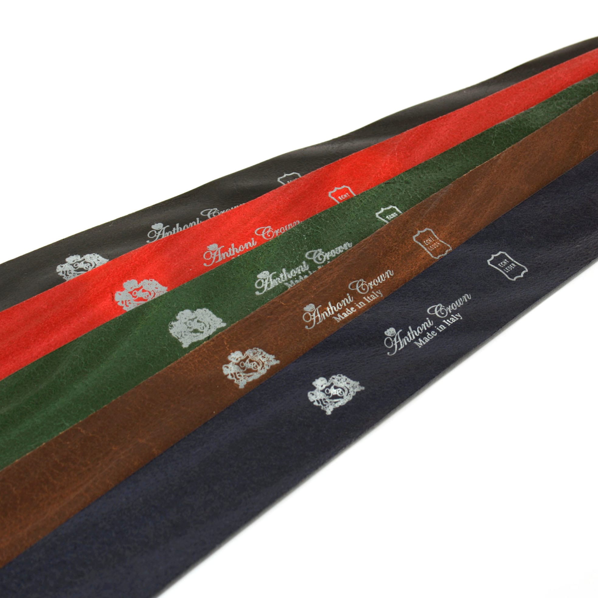 Anthoni Crown Ledergürtel mit messingfarbener Schliesse