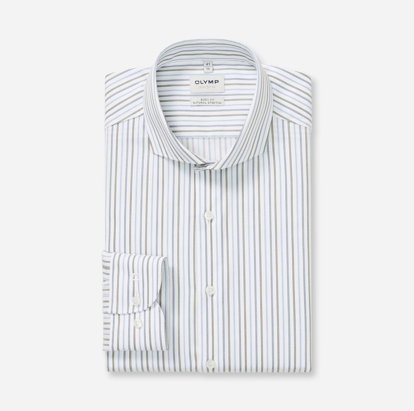 OLYMP Langarmhemd »Level Five« Businesshemd, body fit, Haifischkragen, gestreift