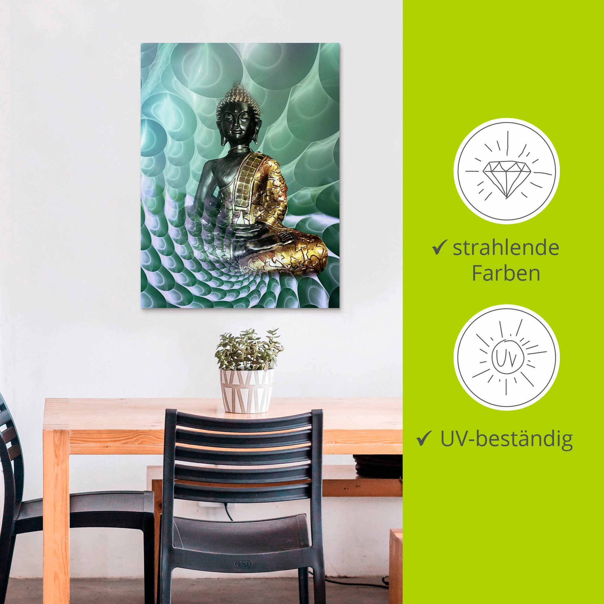 Artland Wandbild »Buddhas Traumwelt CB«, Religion, (1 St.), als Alubild, Outdoorbild, Leinwandbild, Poster, Wandaufkleber