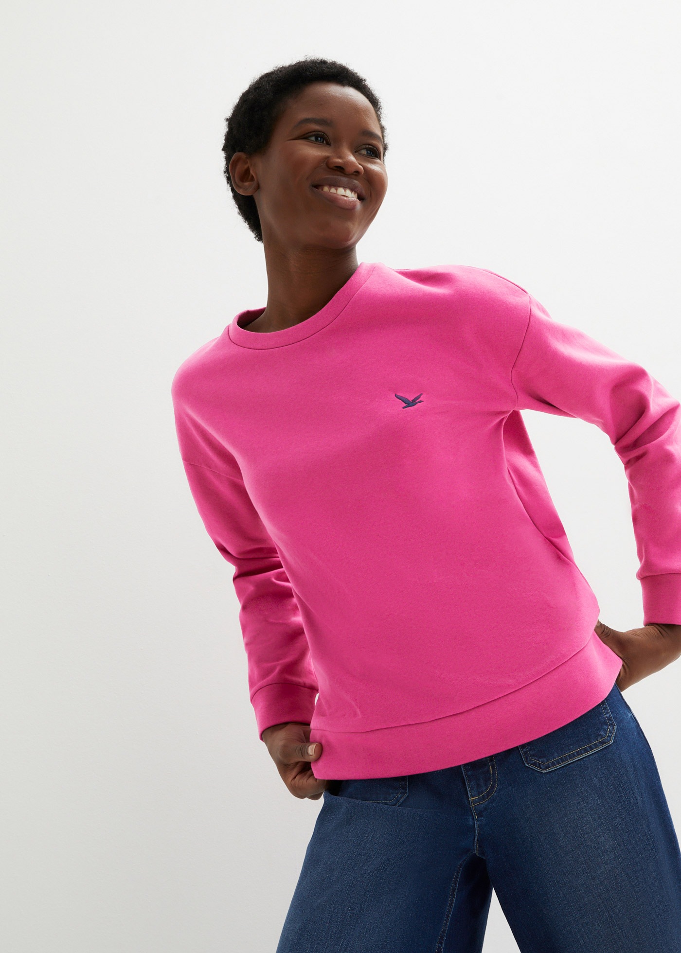 Image of bonprix Sweatshirt "Sweatshirt mit Stickerei", lässig geschnittene Passform, bestickte Optik, ohne Verschluss