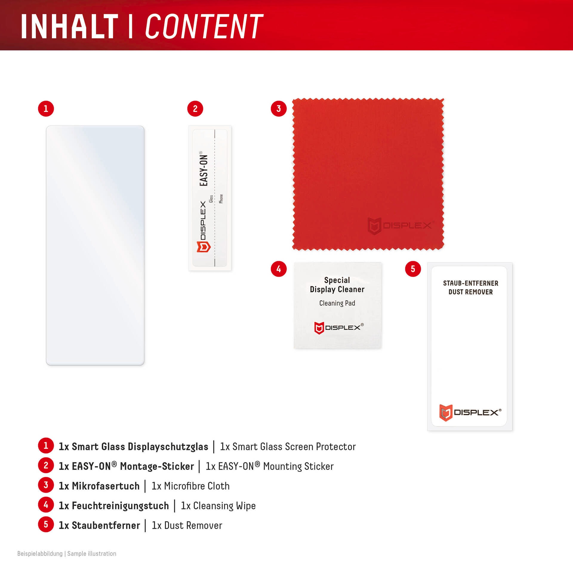 Displex Displayschutzglas »Smart Glass«, Displayschutzfolie, Schutzfolie, Bildschirmschutz, kratz- & stossfest