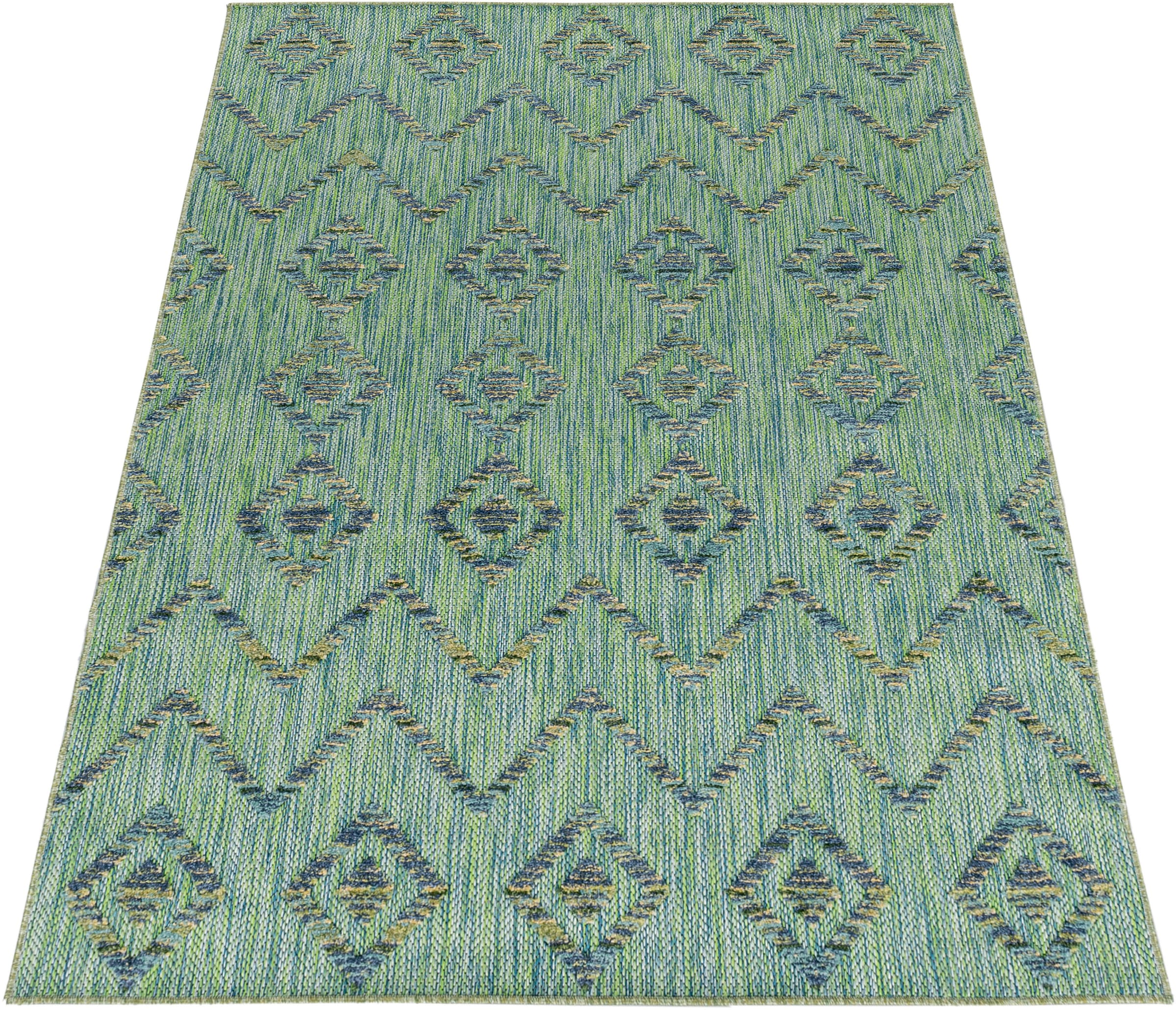 Ayyildiz Teppiche Teppich »BAHAMA 5152«, rechteckig, 8 mm Höhe, Läufer, Flachflor mit Hoch-Tief-Struktur, In-und Outdoor geeignet
