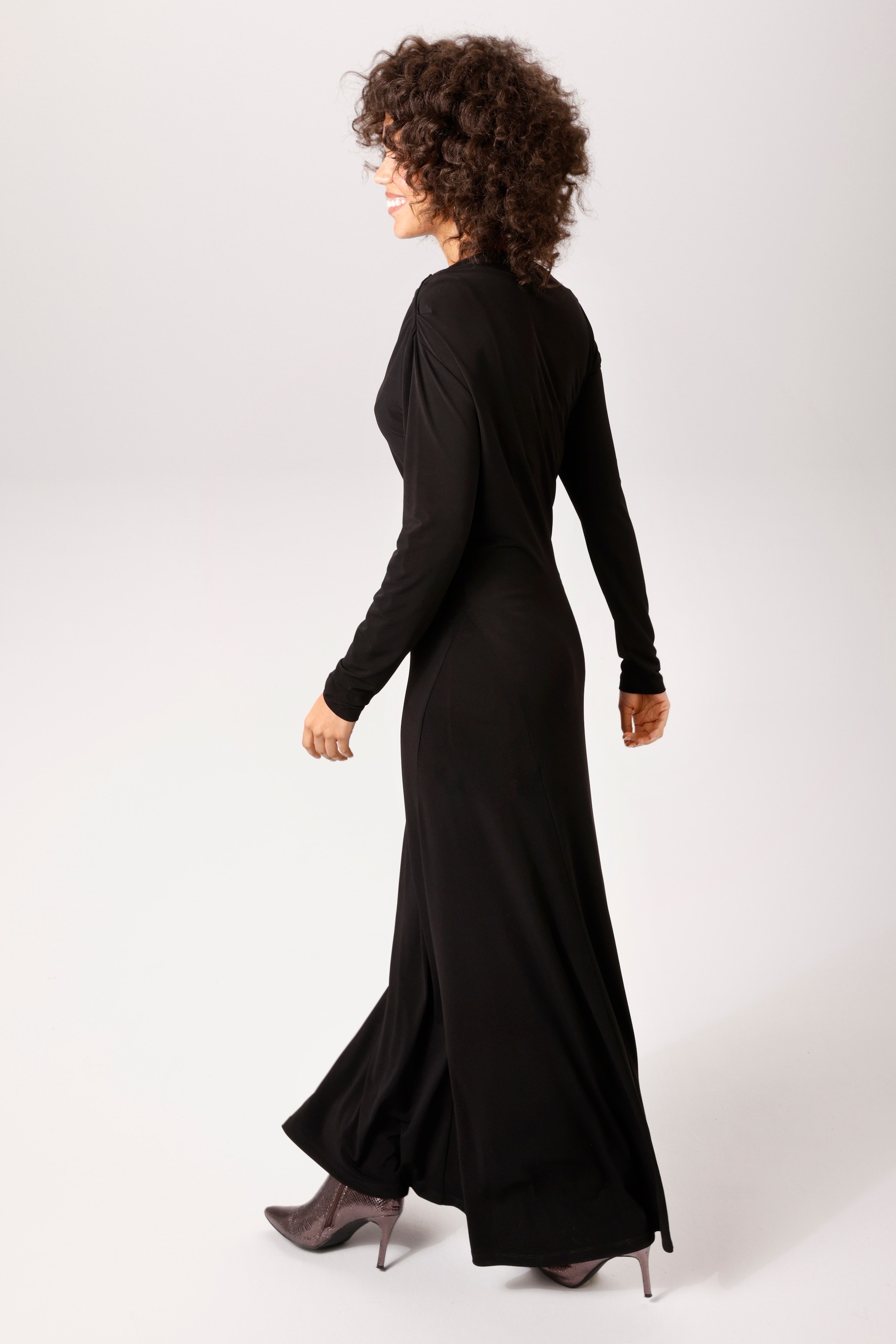 Aniston CASUAL Maxi robe avec encolure cascade asymétrique - NOUVELLE COLLECTION