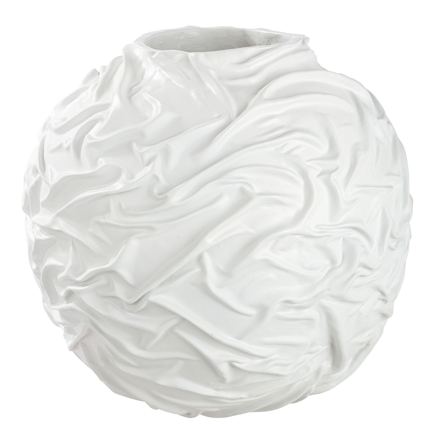 GILDE Bodenvase »Bodenvase organisch Drapes weiss«