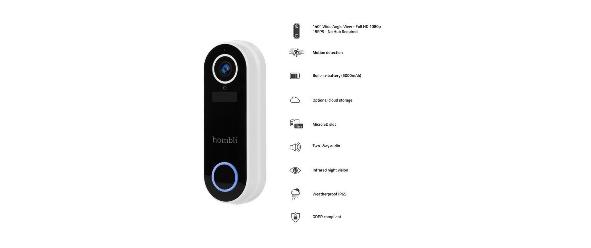 Smart Home Türklingel »hombli Smart Pack Weiss«