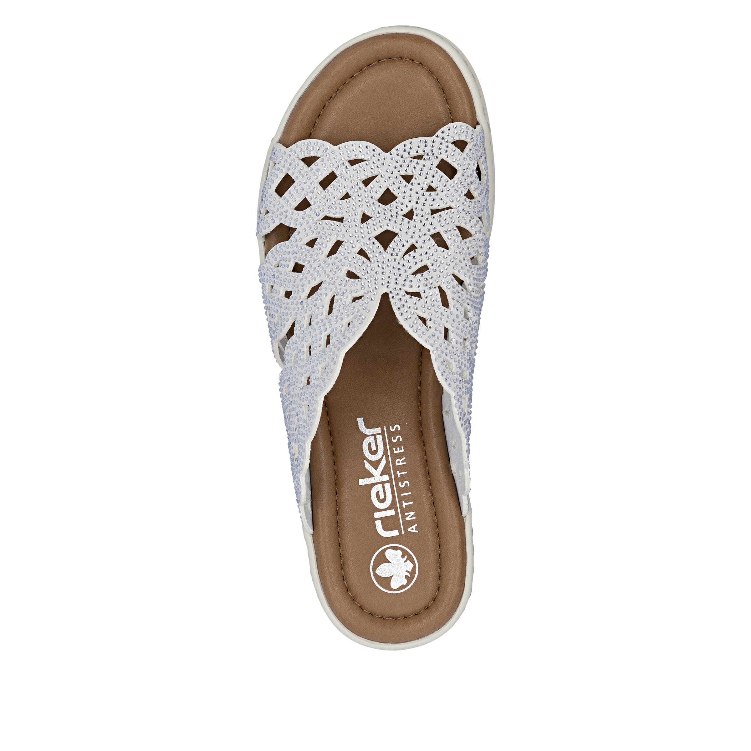 Rieker Pantolette  chaussure d'été, chausson, talon compensé, avec pierres scintillantes