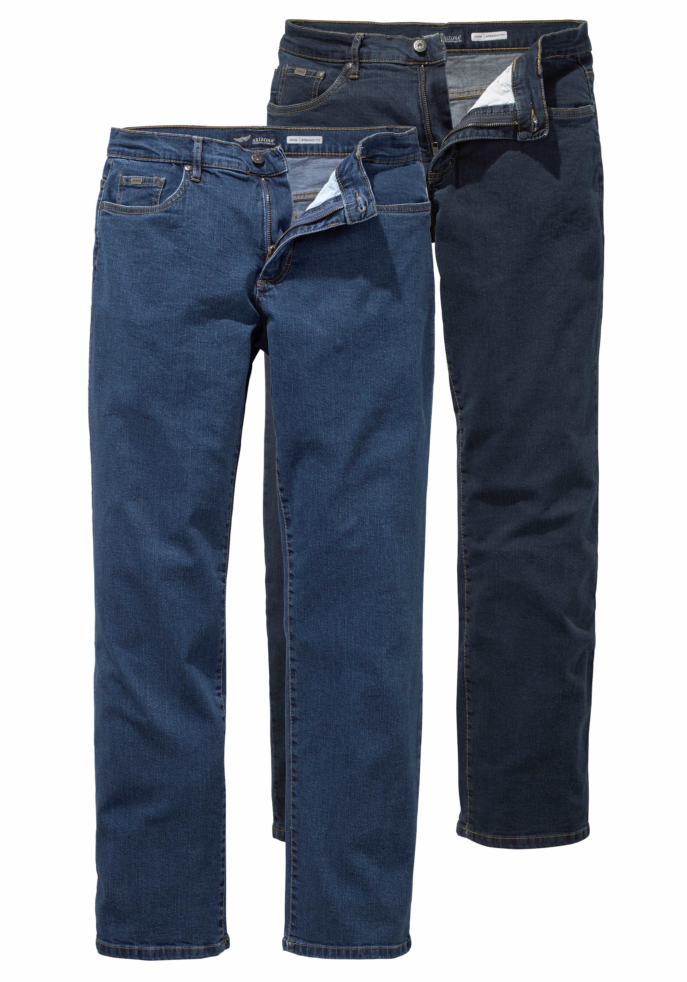 Image of Arizona Stretch-Jeans "John" Packung, 2 Stk. gerade Beinform, niedrige Leibhöhe, mit Five-Pocket-Konfiguration
