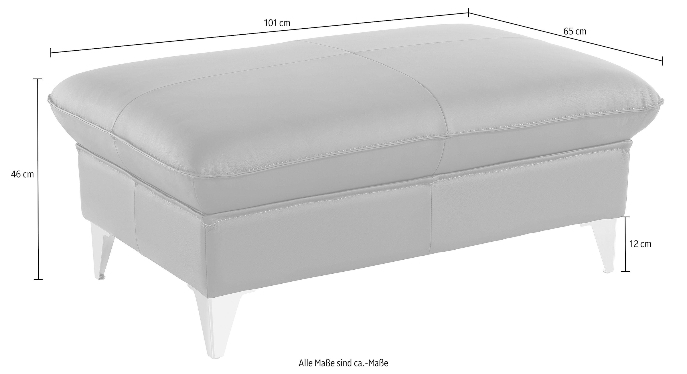 COTTA Polstergarnitur »Caluso«, Set: bestehend aus Ecksofa, Hocker, Ecksofa inkl. Kopfteilverstellung