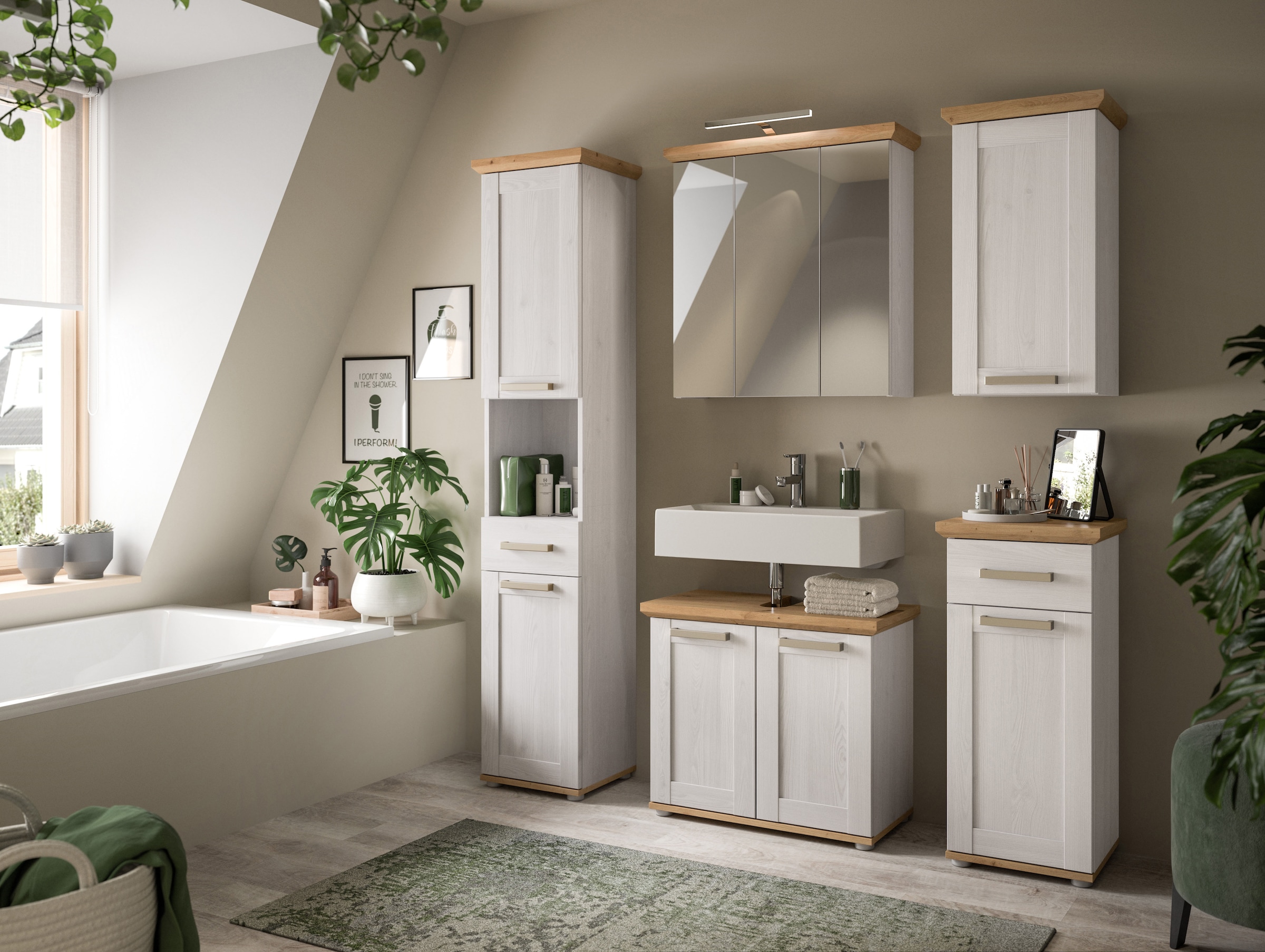 welltime Unterschrank »COSENZA« 1 Stk. tlg. Standschrank, Badezimmerschrank, Bad, Badezimmer