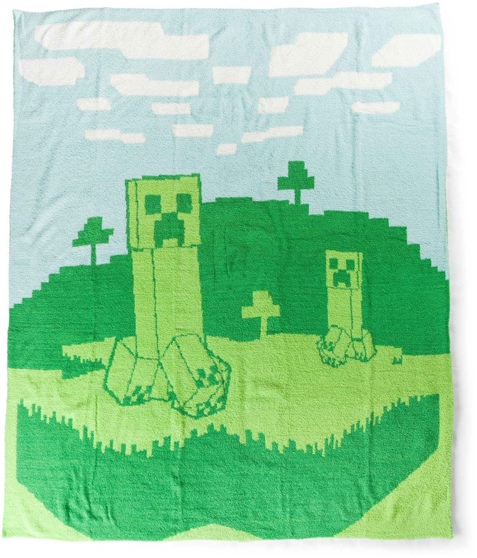 Image of Minecraft Kinderdecke "Minecraft Creeper" flauschige Kuscheldecke - 127 x 152 cm Flauschig gestrickt