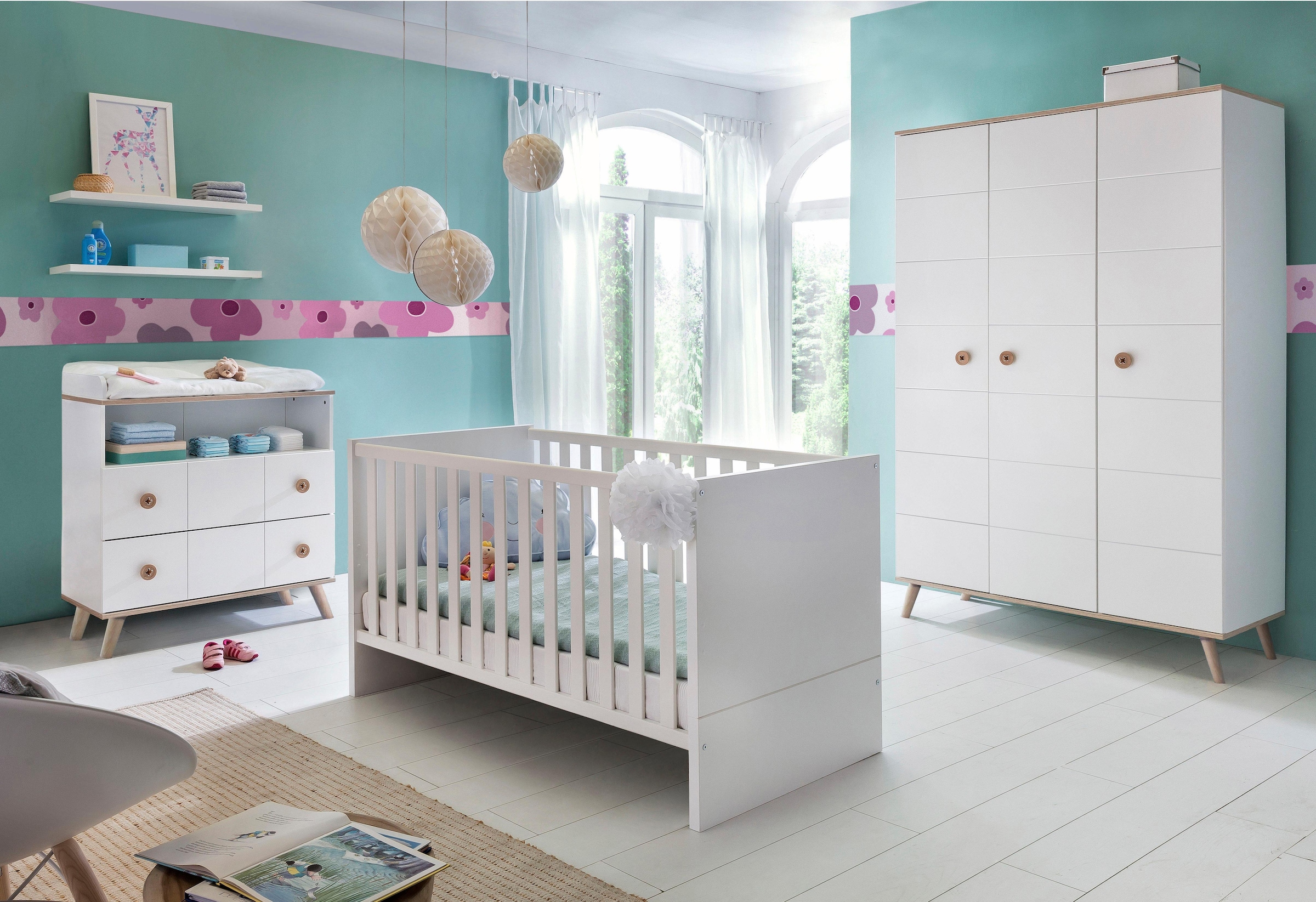 St.), trg. + + Babyzimmer-Komplettset Mindestbestellwert (Set, Bett »Cannes«, Schrank Trendige 3 Wickelkommode 3 bestellen Wimex ohne