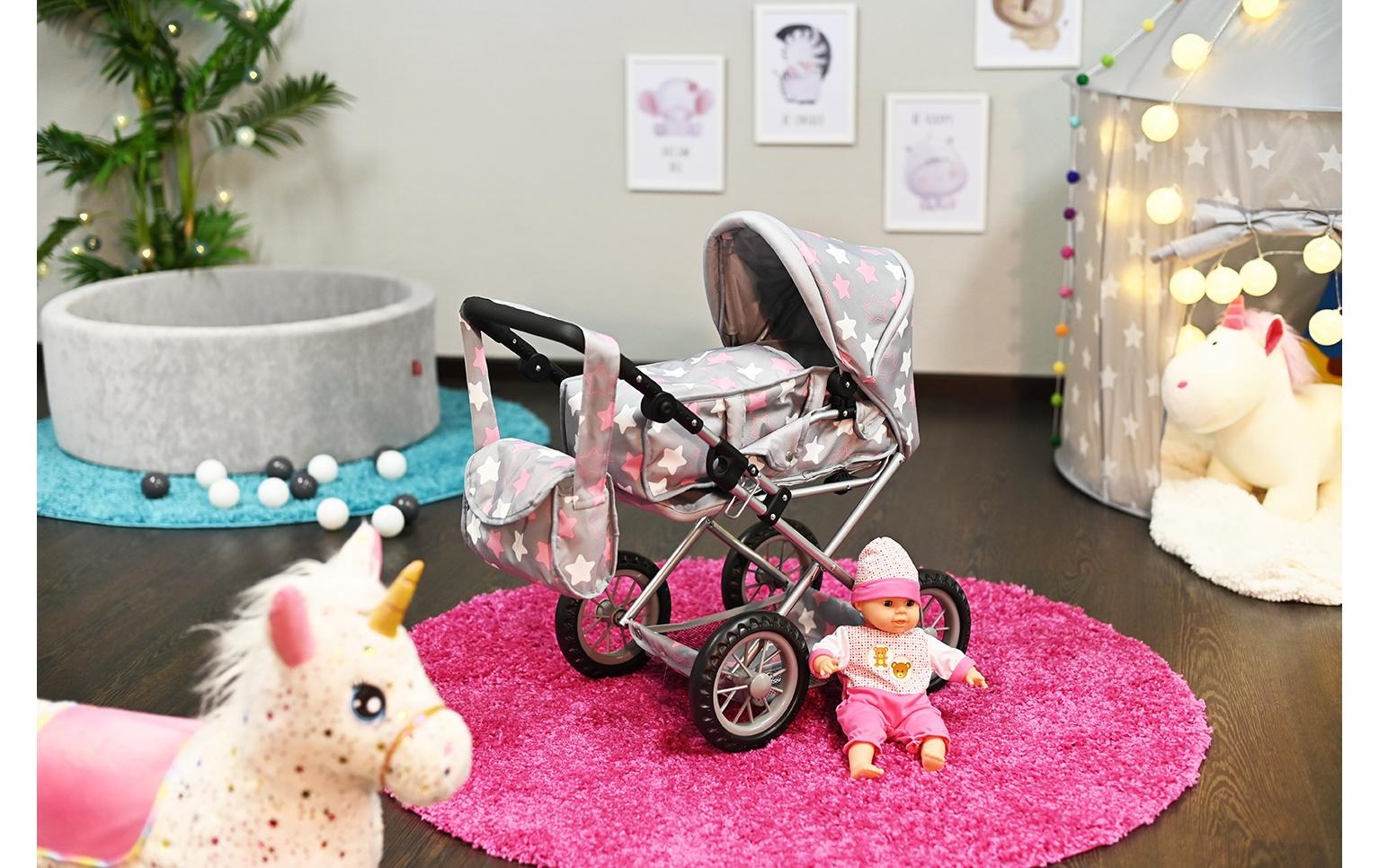 Knorrtoys® Puppenwagen »Ruby Star Grey Pink«