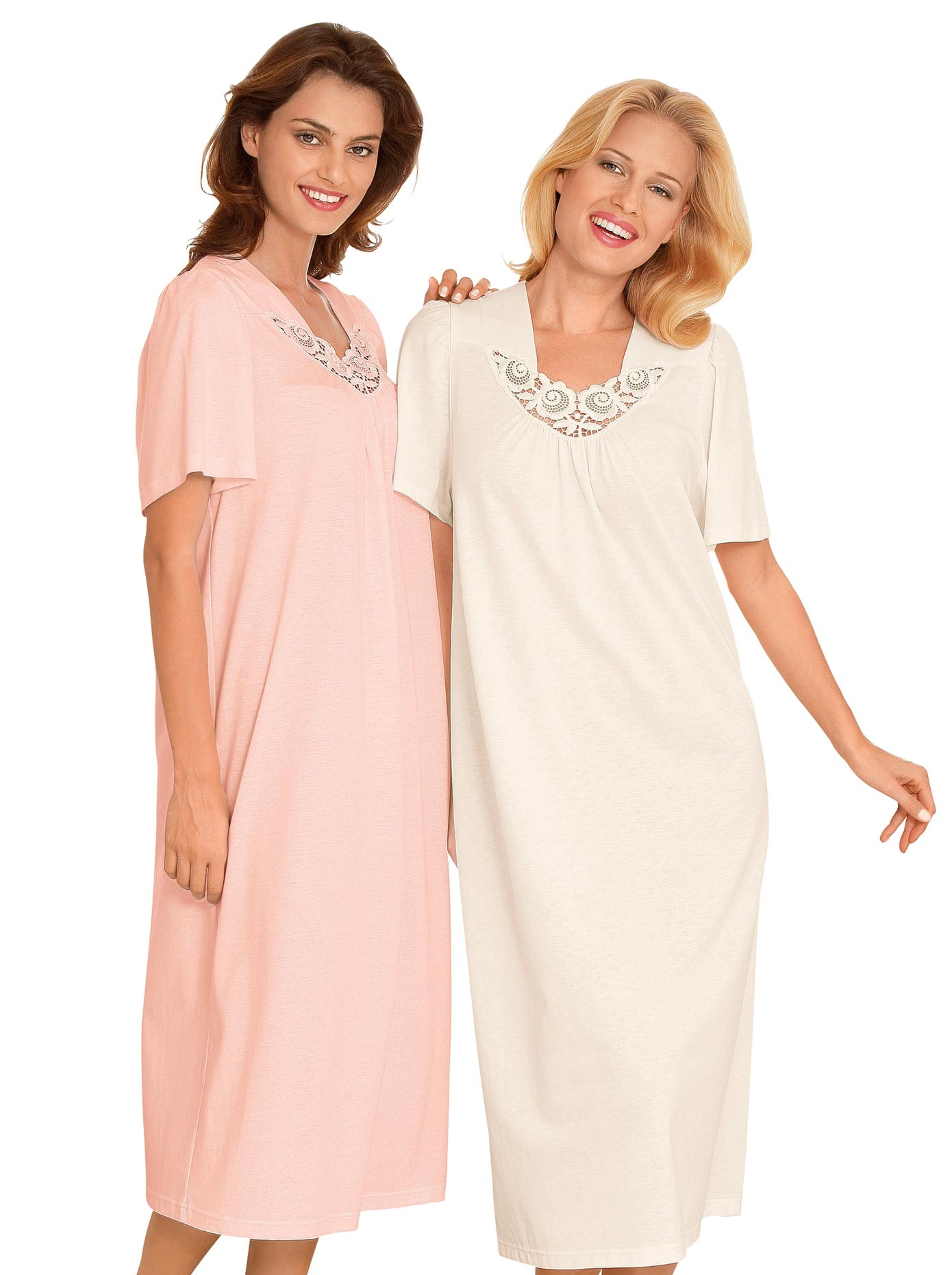 Nachthemden, Ascafa, kurz- oder langarm (2 Stck.)