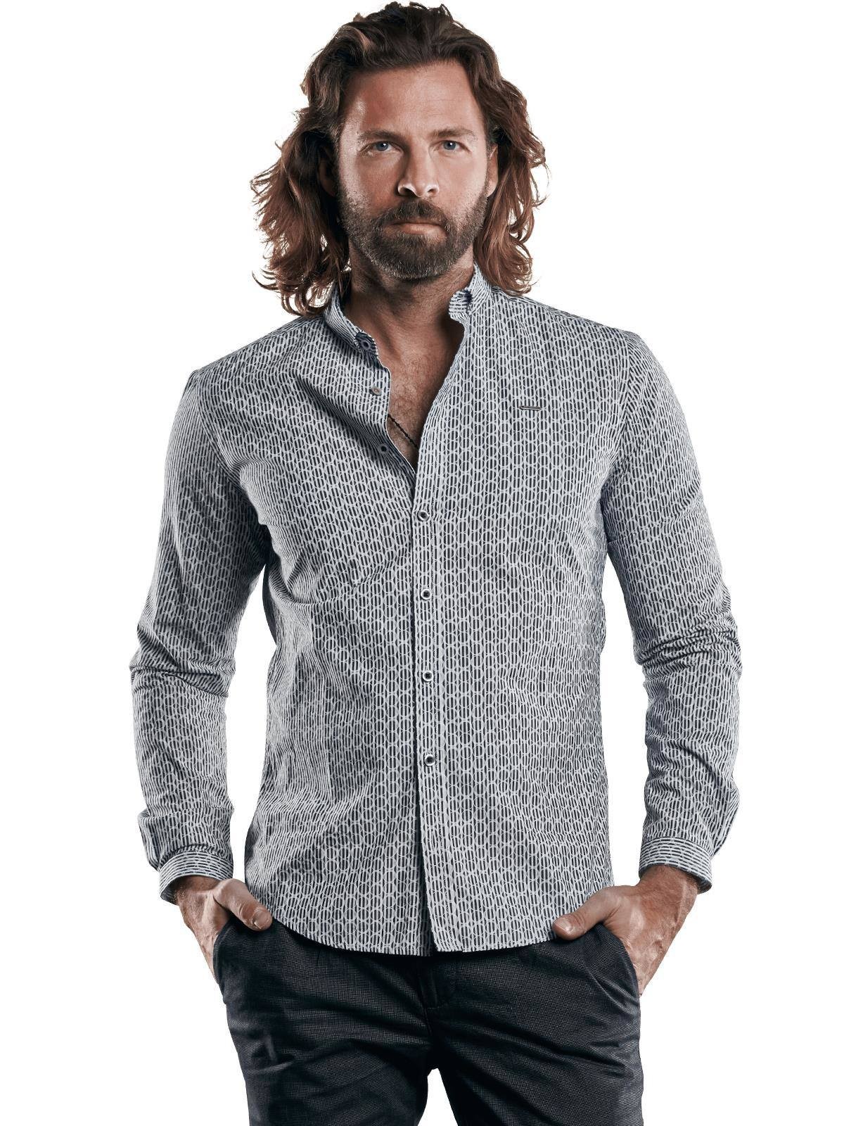 bedrucktes Hemd mit smarten Manschetten