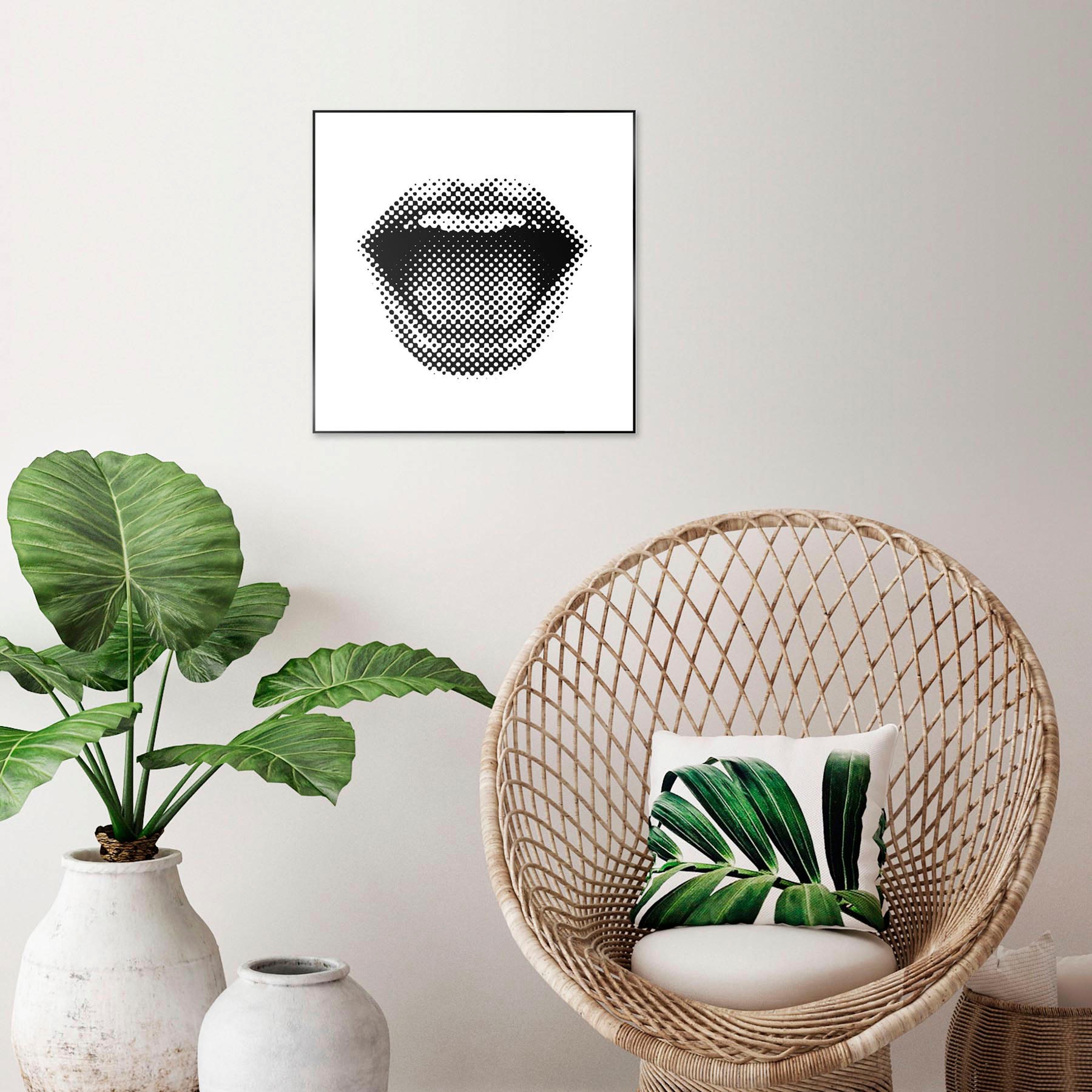 Image of Reinders! Wandbild »Slim Frame Black 50x50 Pop Art Lips« bei Ackermann Versand Schweiz