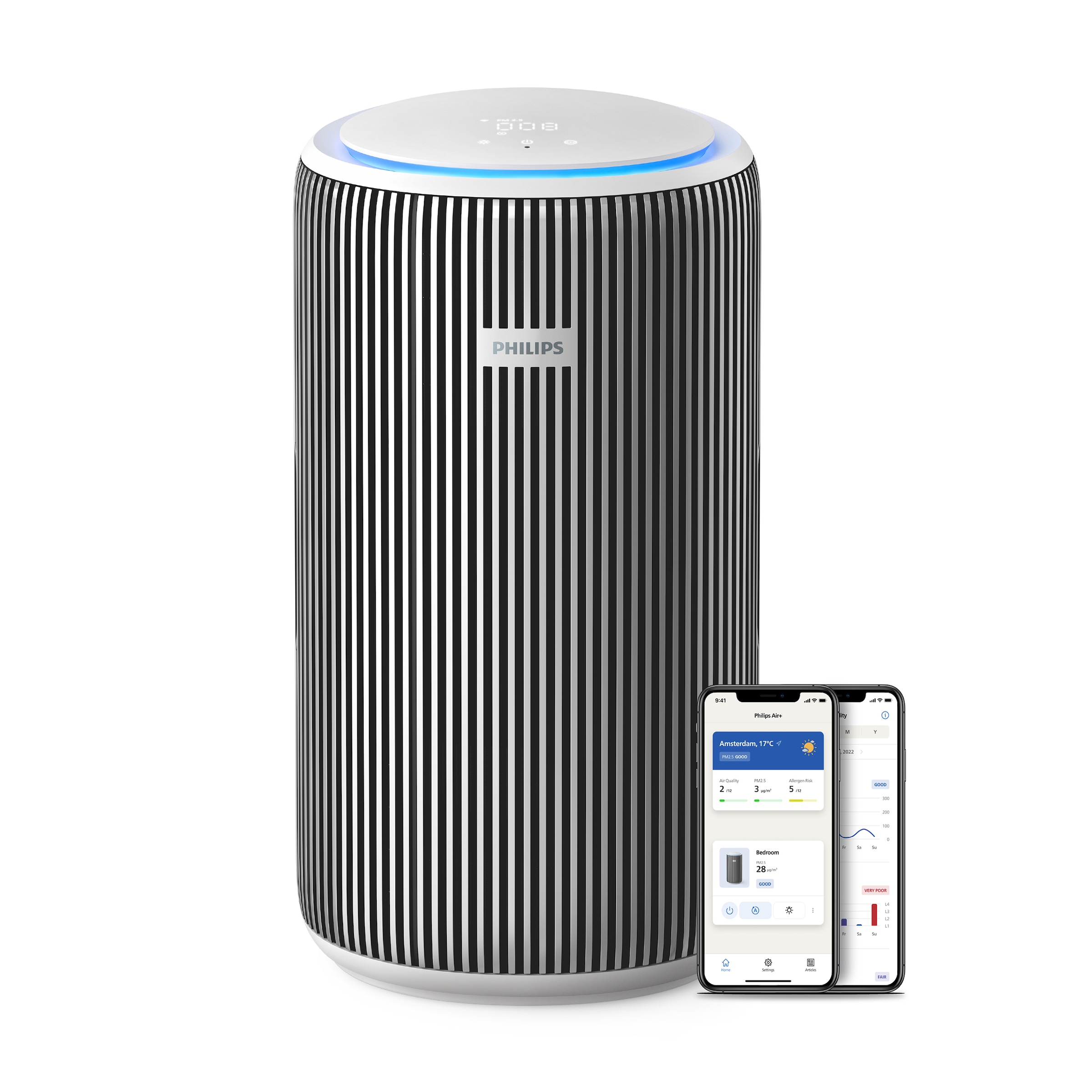 Image of Philips Luftreiniger "PureProtect 3200 Series, Luftreinigungsrate (CADR) 520 m³/h" für 135 qm Räume 3-Schichten-HEPA-Filtersystem, leise