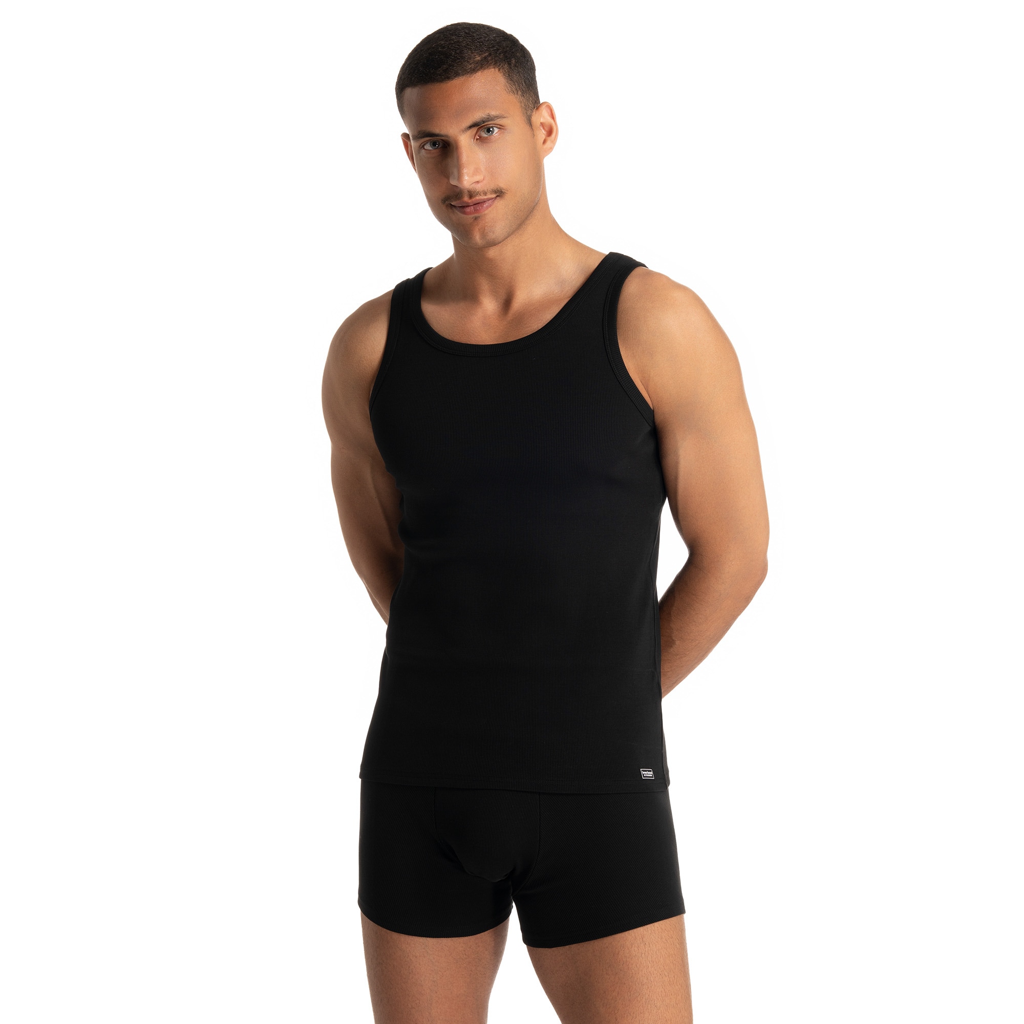 Image of Bruno Banani T-Shirt "FINE RIB" mit Rundhalsausschnitt, Cotton-Mix, elastisch