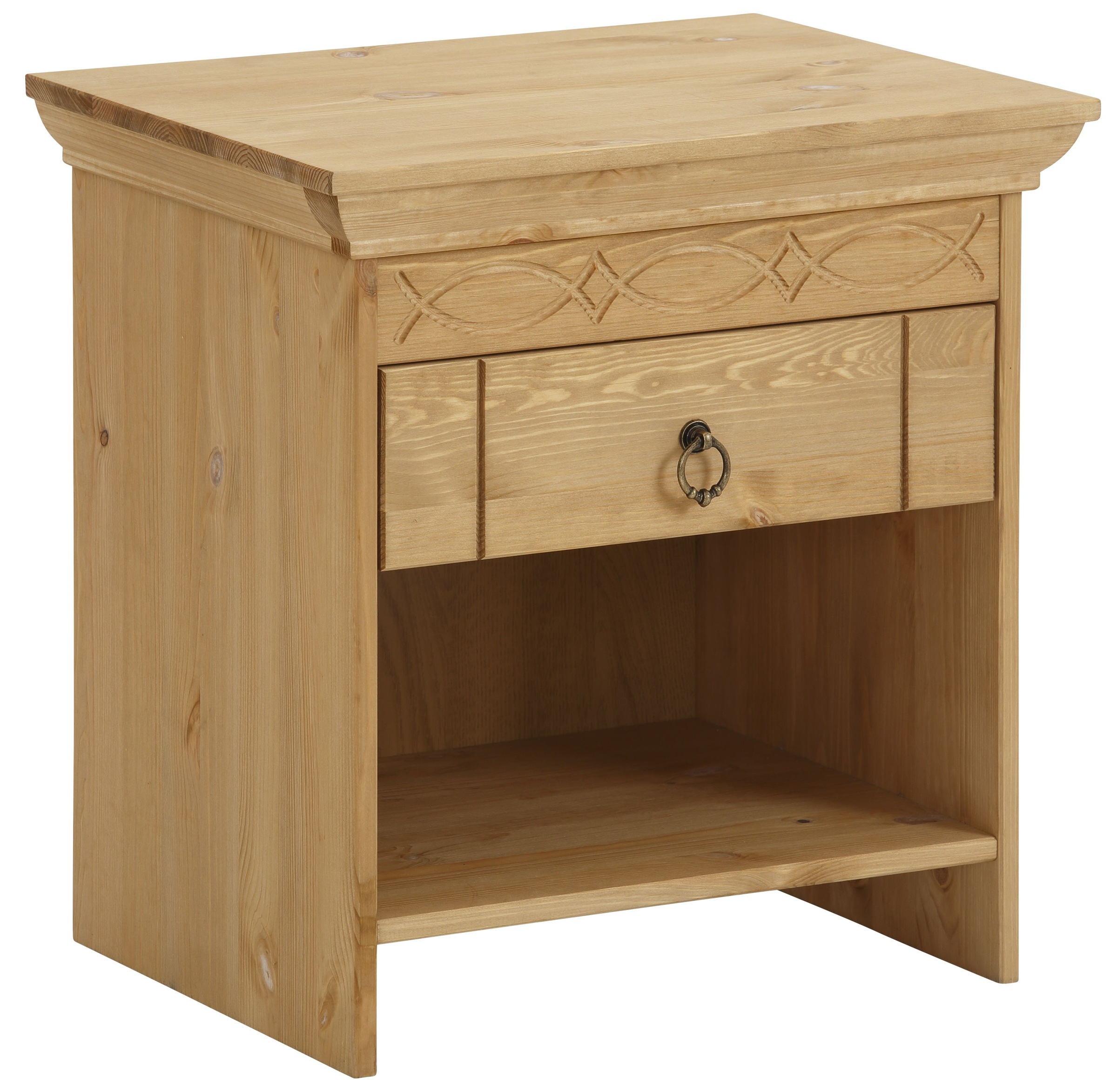 Image of GOODproduct Nachtkommode "Indra" Nachttisch mit dekorativen Fräsungen, Breite: 50 cm