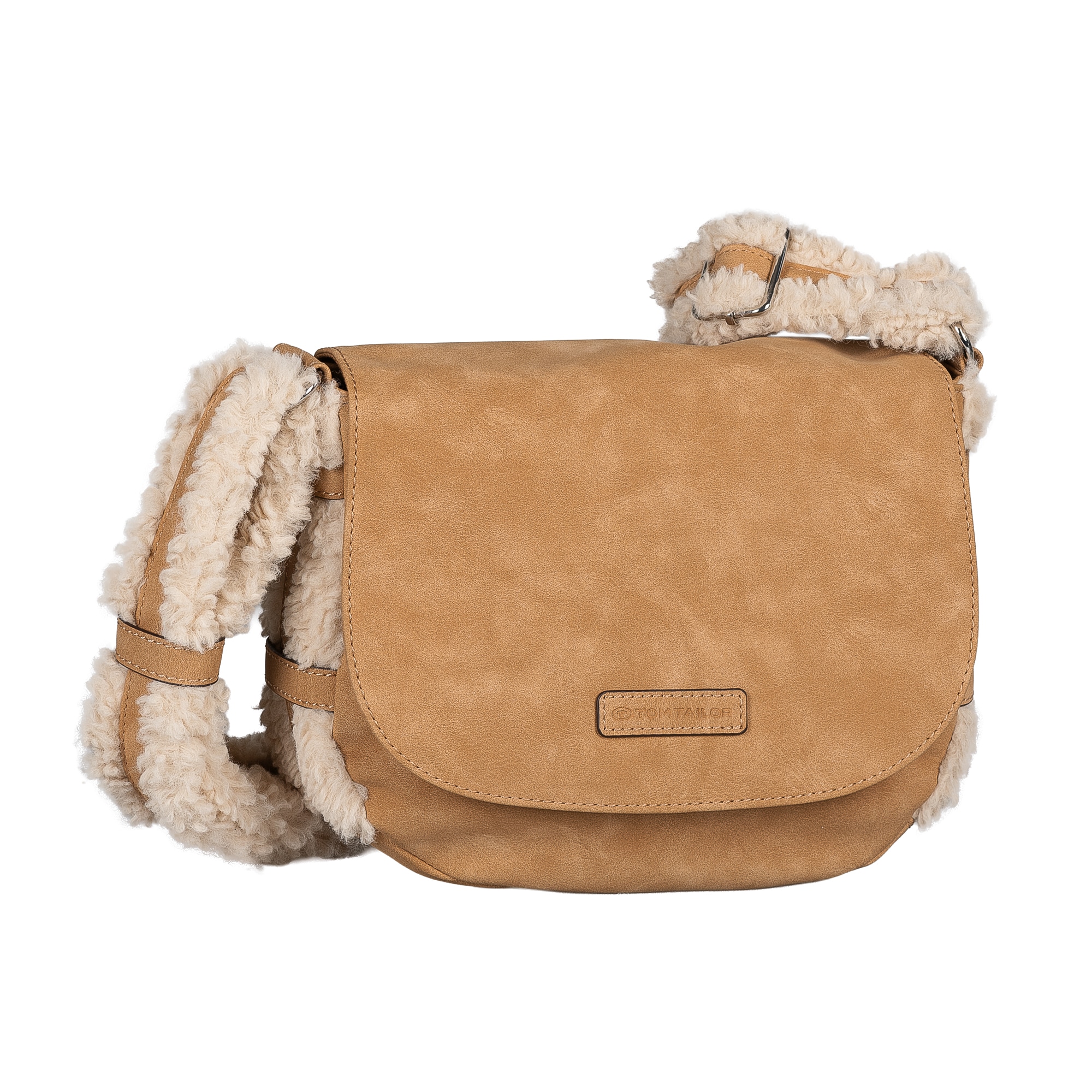 Image of TOM TAILOR Umhängetasche "Neela" Damen Schultertasche, frischer Look mit kuschelige Fellimitatbesatz
