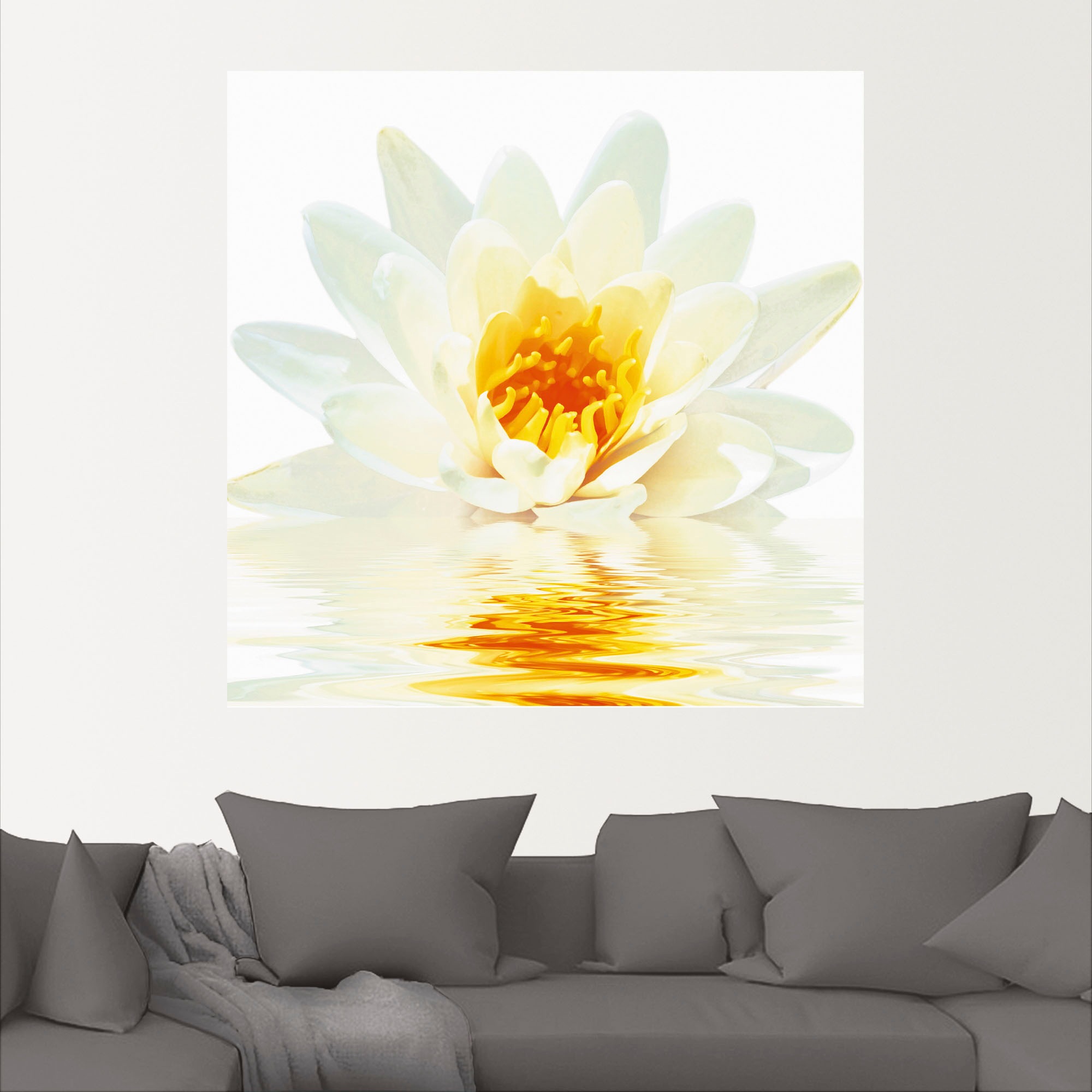 Image of Artland Wandbild »Lotusblume schwimmt im Wasser«, Blumen, (1 St.), in vielen Grössen & Produktarten - Alubild / Outdoorbild für den Aussenbereich, Leinwandbild, Poster, Wandaufkleber / Wandtattoo auch für Badezimmer geeignet bei Ackermann Versand Schweiz