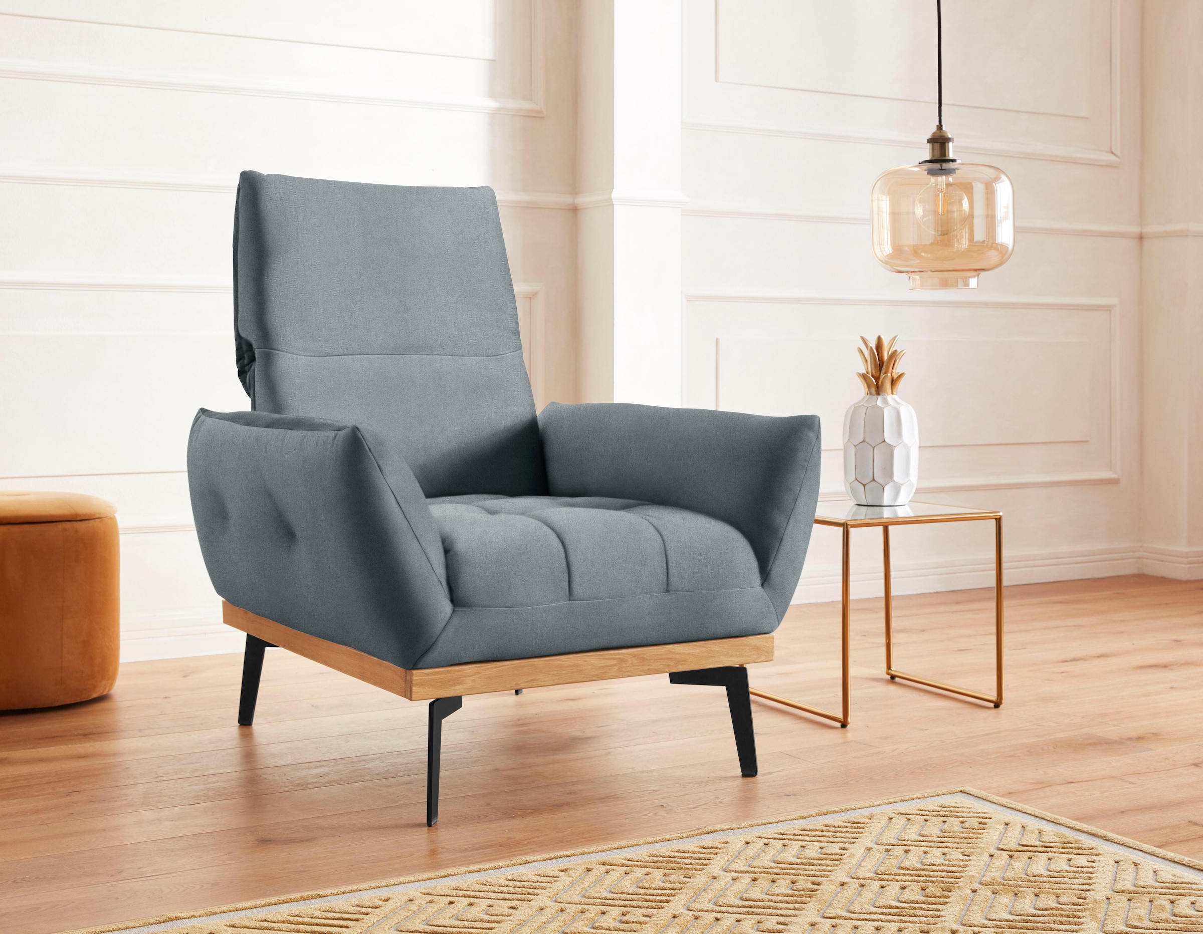 exxpo - sofa fashion Sessel »Palic, Loungesessel mit Rückenverstellung, hoher Entspannungskomfort« inklusive Rückenverstellung