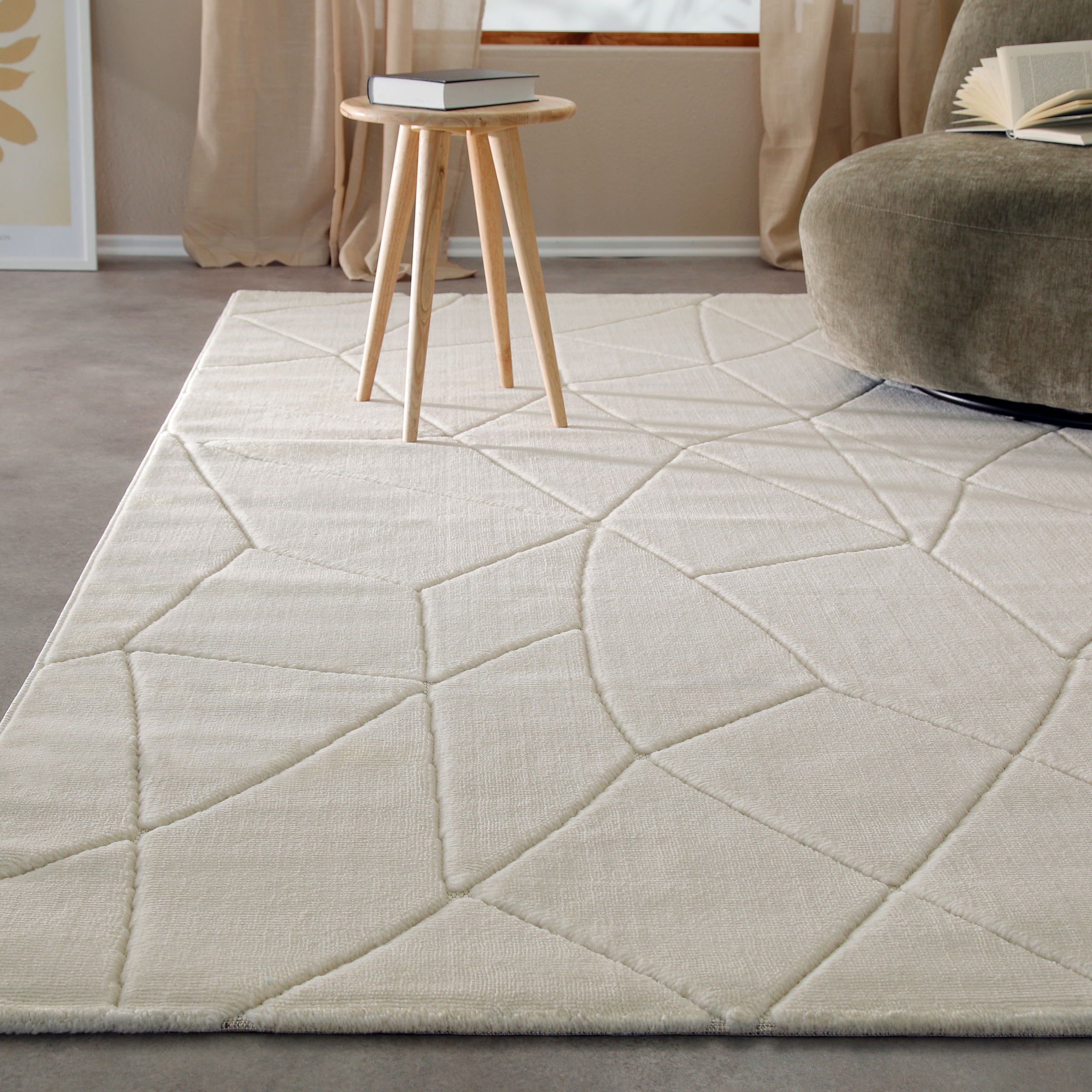 Image of Wecon home Teppich "Unplugged, auch in quadratischer Form" rechteckig 10 mm Höhe Kurzflor, Hoch Tief Struktur, gewebt, Wohnzimmer, Schlafzimmer, modern
