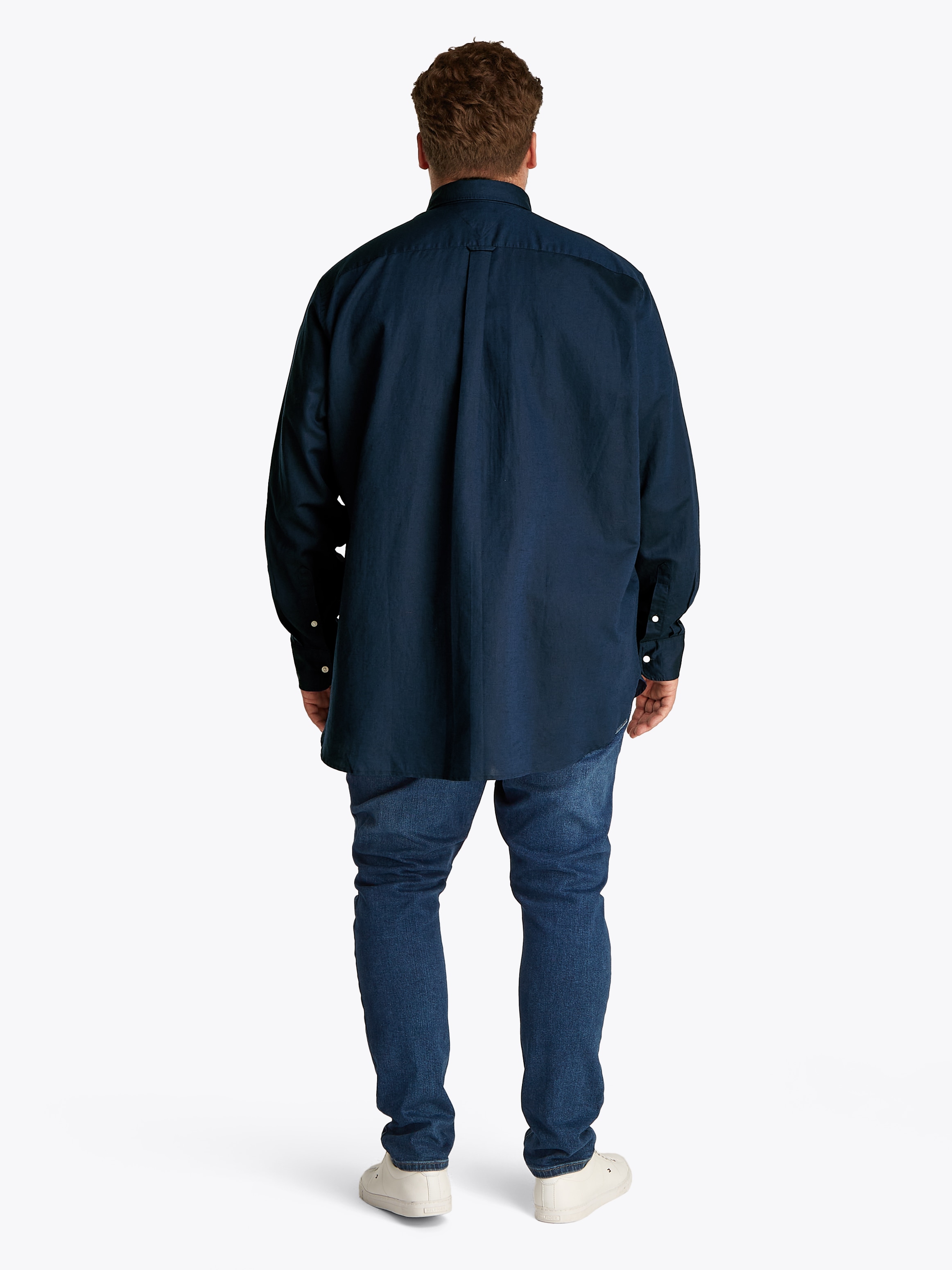 Tommy Hilfiger Big & Tall Langarmhemd »BT-LINEN BLEND SOLID«, Grosse Grössen