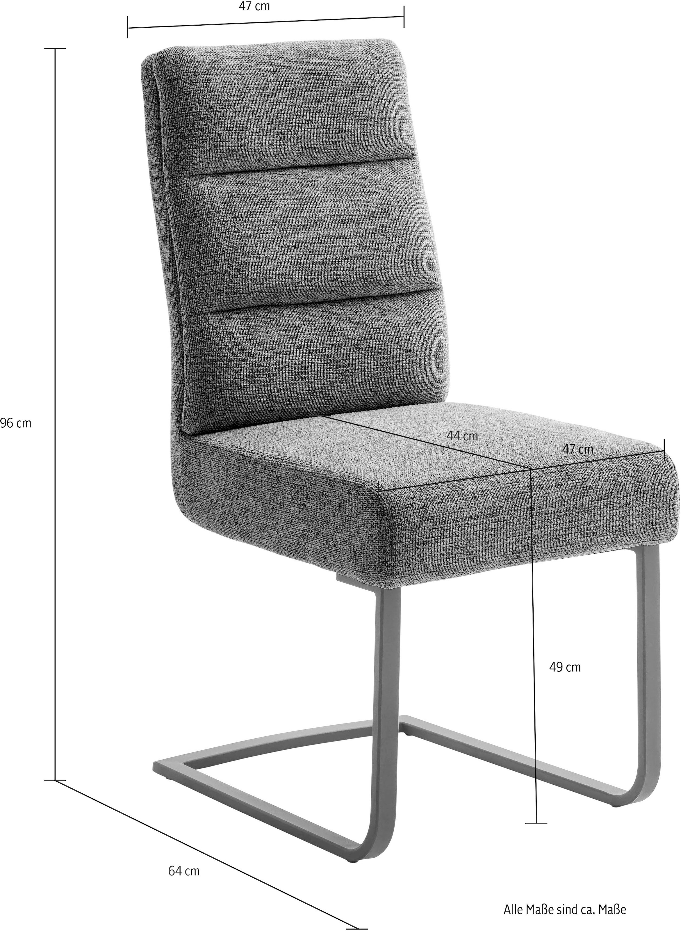 MCA furniture Freischwinger »LIMASSOL«, Chenille, (Set, 2Stck.), Stuhl belastbar bis 140 kg