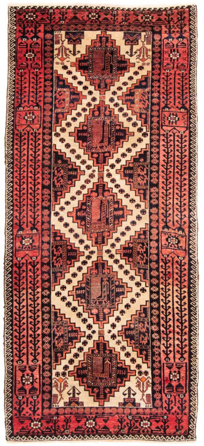 Image of morgenland Hochflor-Läufer »Belutsch Medaillon Rosso chiaro 238 x 100 cm«, rechteckig, 0,8 mm Höhe, Handgeknüpft bei Ackermann Versand Schweiz