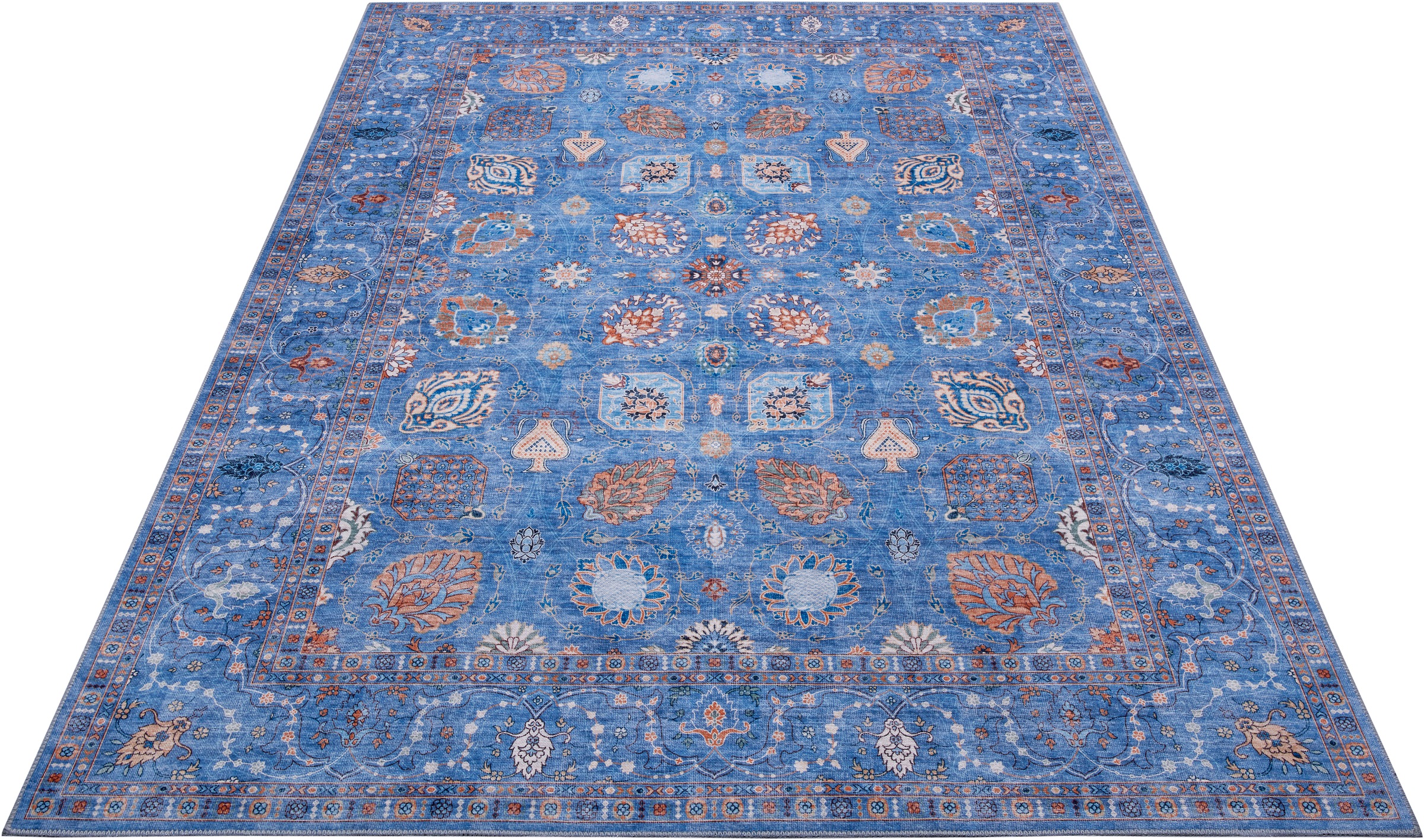 Image of NOURISTAN Designteppich »Nain Madina«, rechteckig, 7 mm Höhe, Klassischer Teppich, Orient Optik, Vintage Design, Gekettelt, Wohnzimmer, Schlafzimmer, Robust, Pflegeleicht bei Ackermann Versand Schweiz