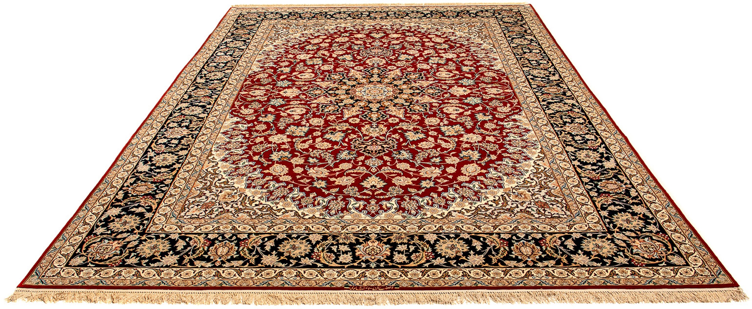 Image of morgenland Orientteppich »Perser - Isfahan - Premium - 357 x 249 cm - dunkelrot«, rechteckig, 6 mm Höhe, Wohnzimmer, Handgeknüpft, Einzelstück mit Zertifikat bei Ackermann Versand Schweiz
